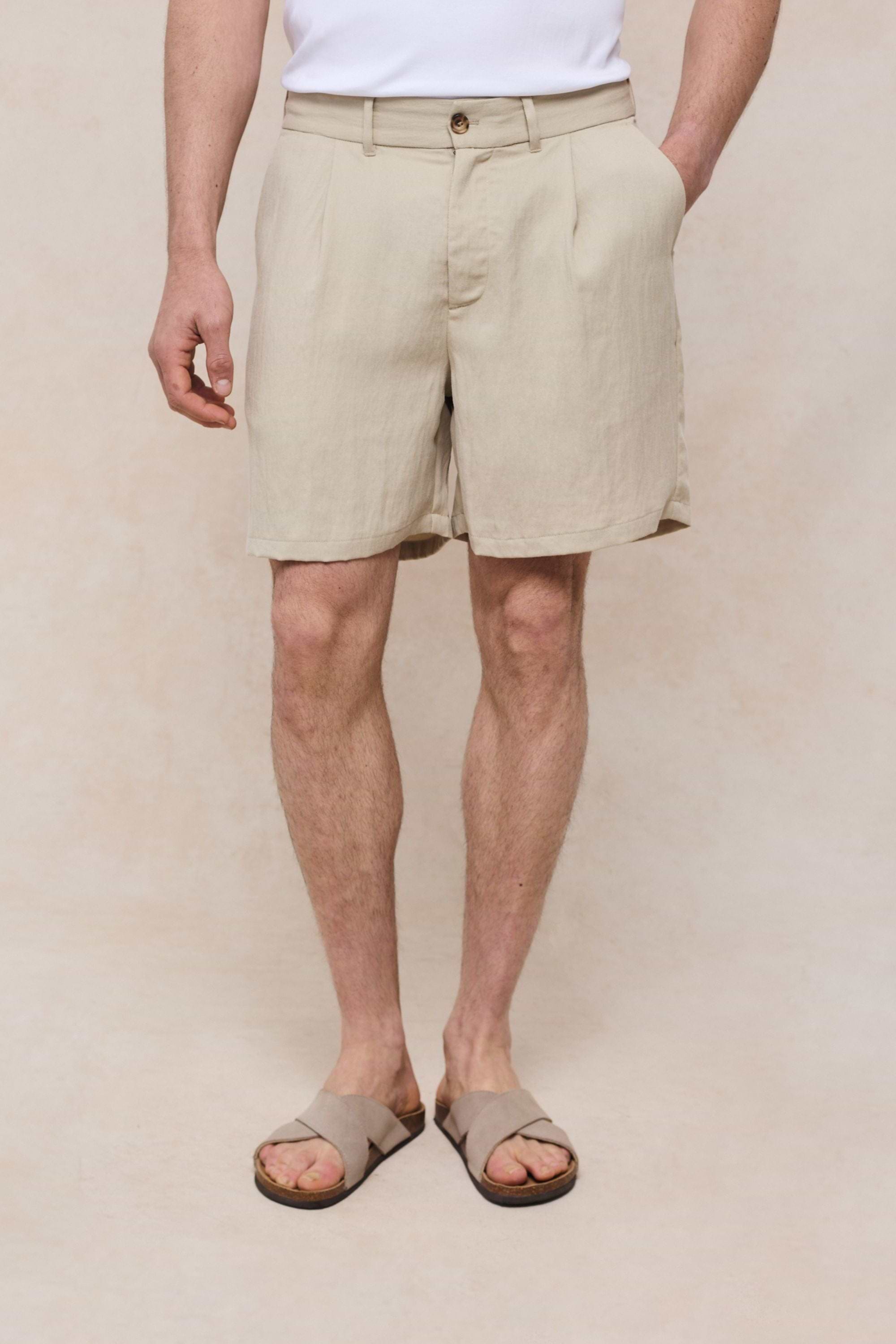 Caio Fluid Twill Short - Beige