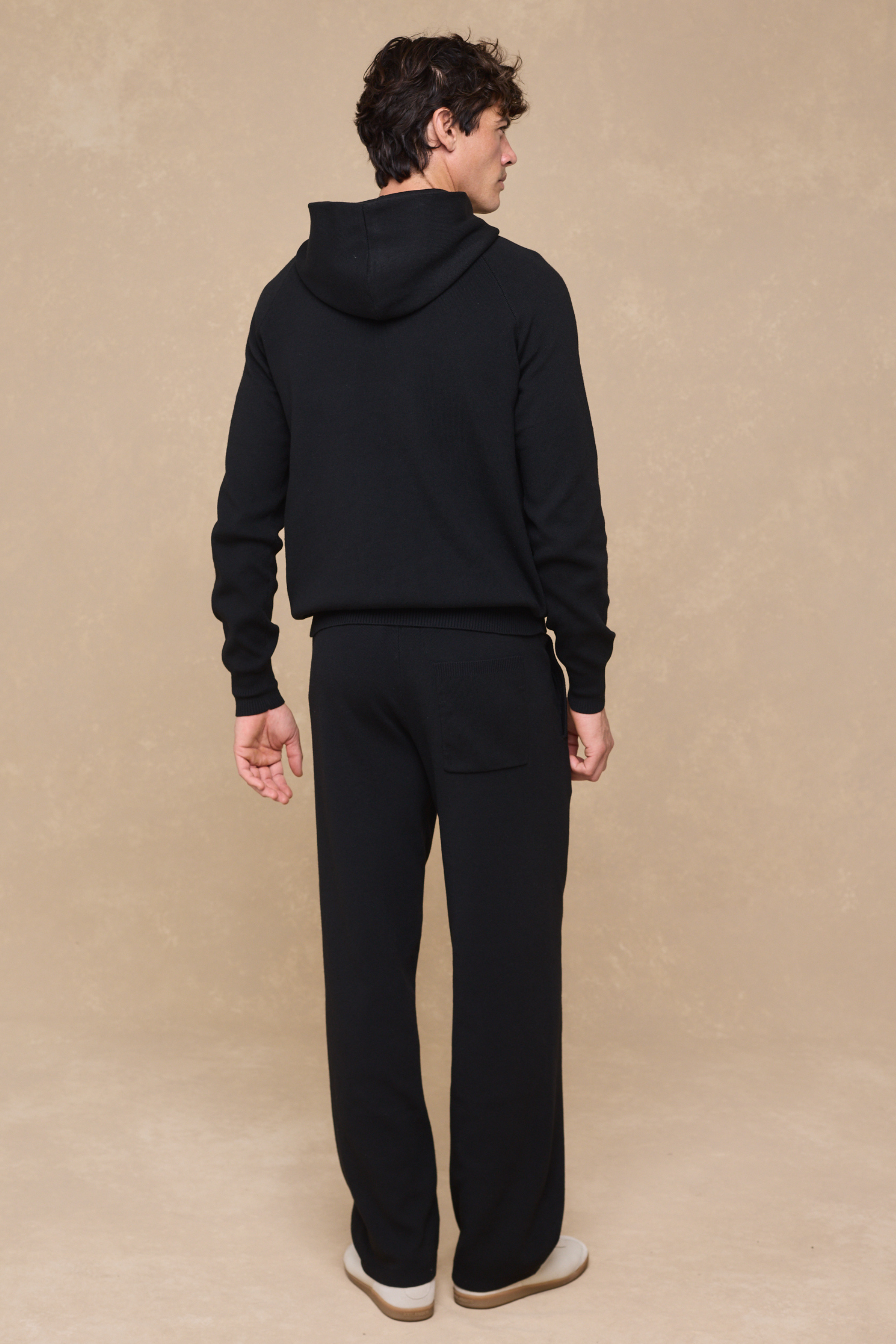 Theo Knitted Hoodie - Black