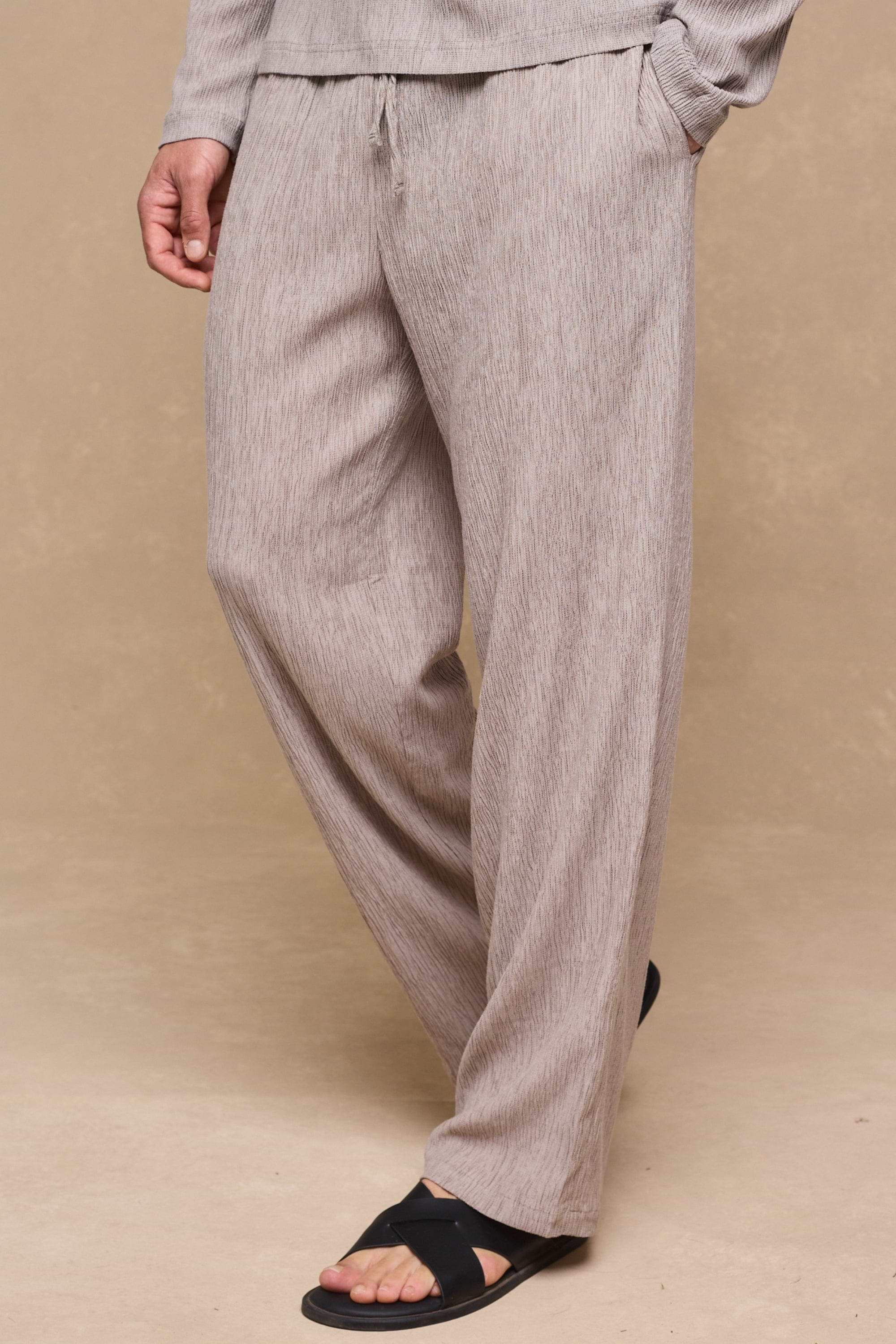 Arty Crinkled Elasticated Waistband Trouser - Mushroom