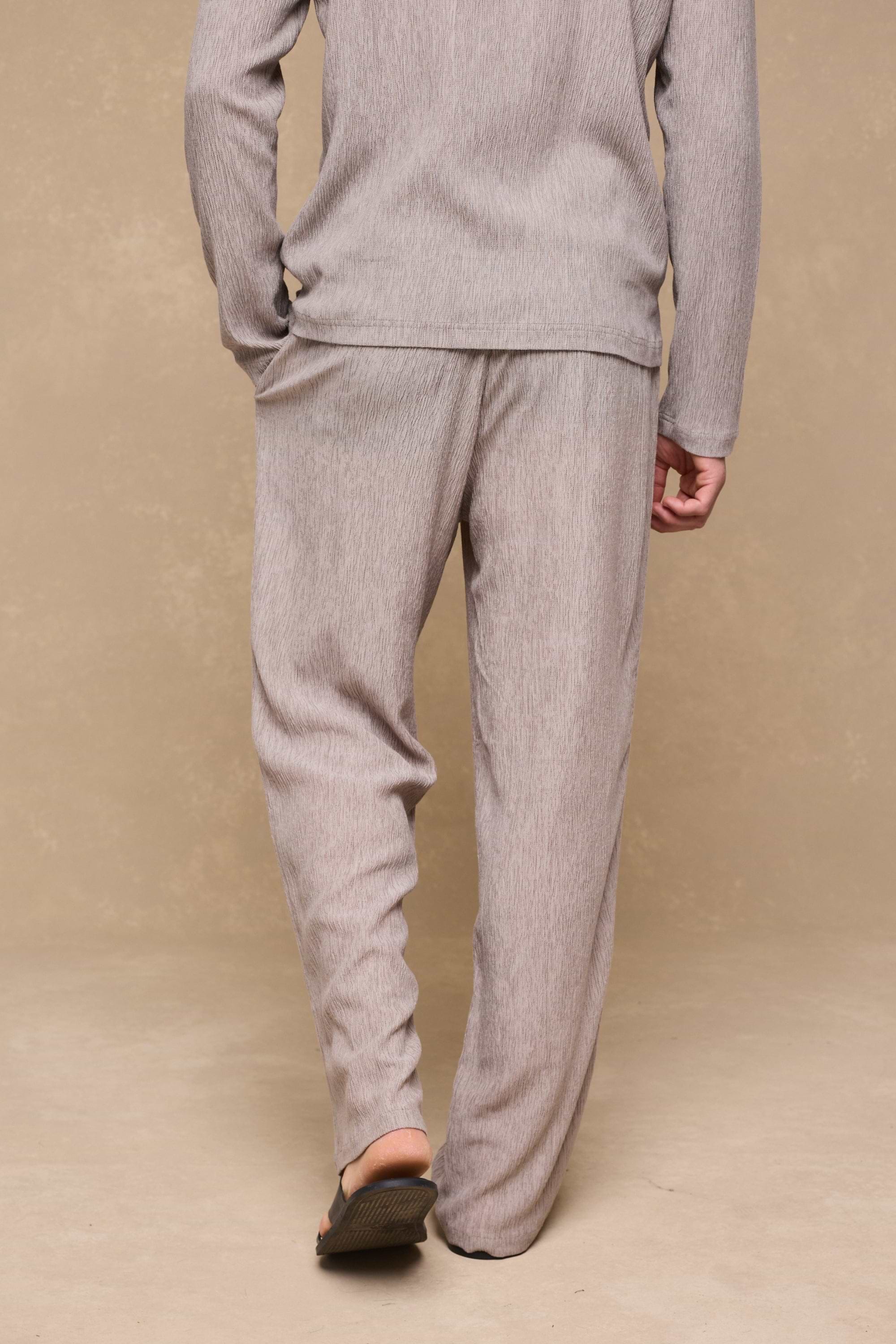 Arty Crinkled Elasticated Waistband Trouser - Mushroom