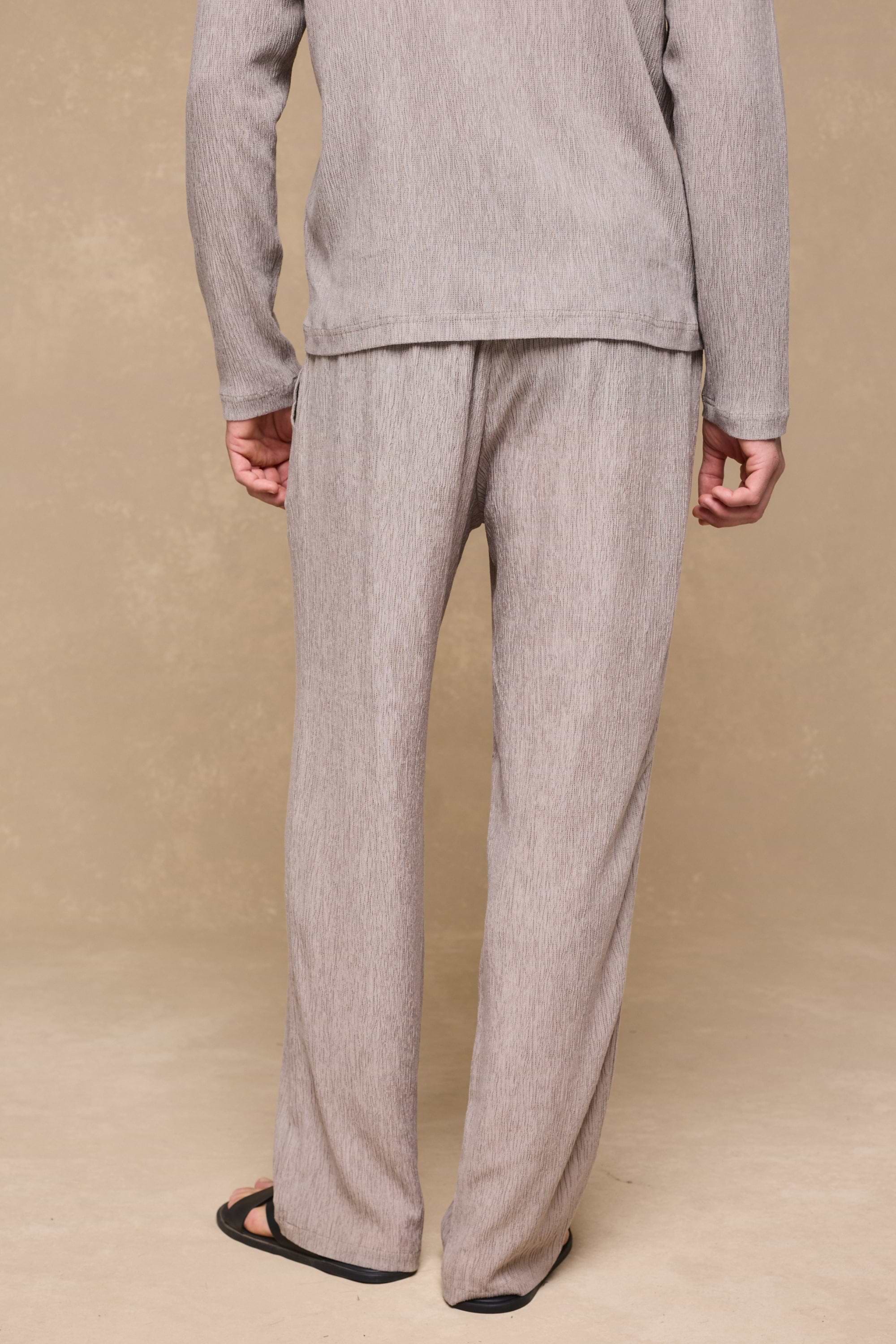 Arty Crinkled Elasticated Waistband Trouser - Mushroom