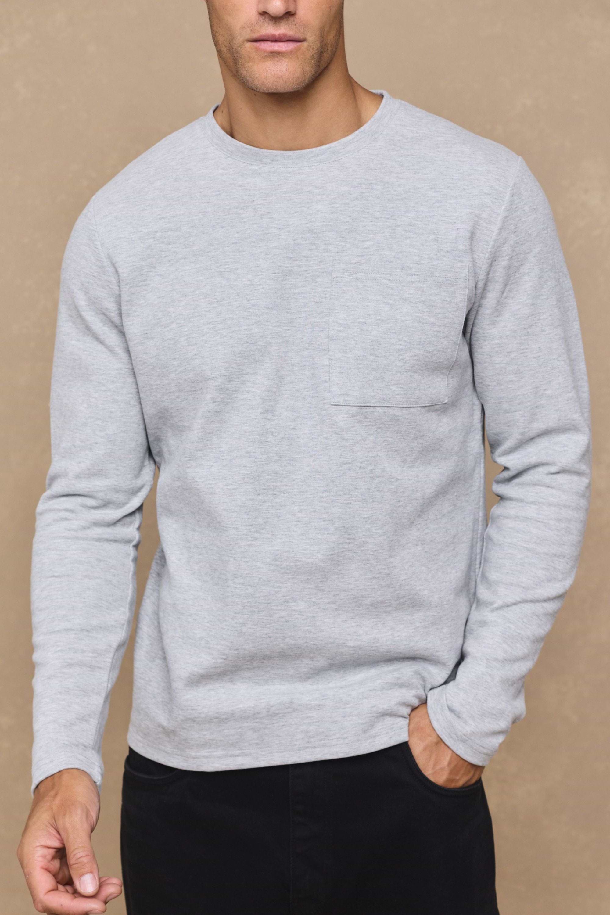 Tyler Long Sleeve Top - Grey Marl