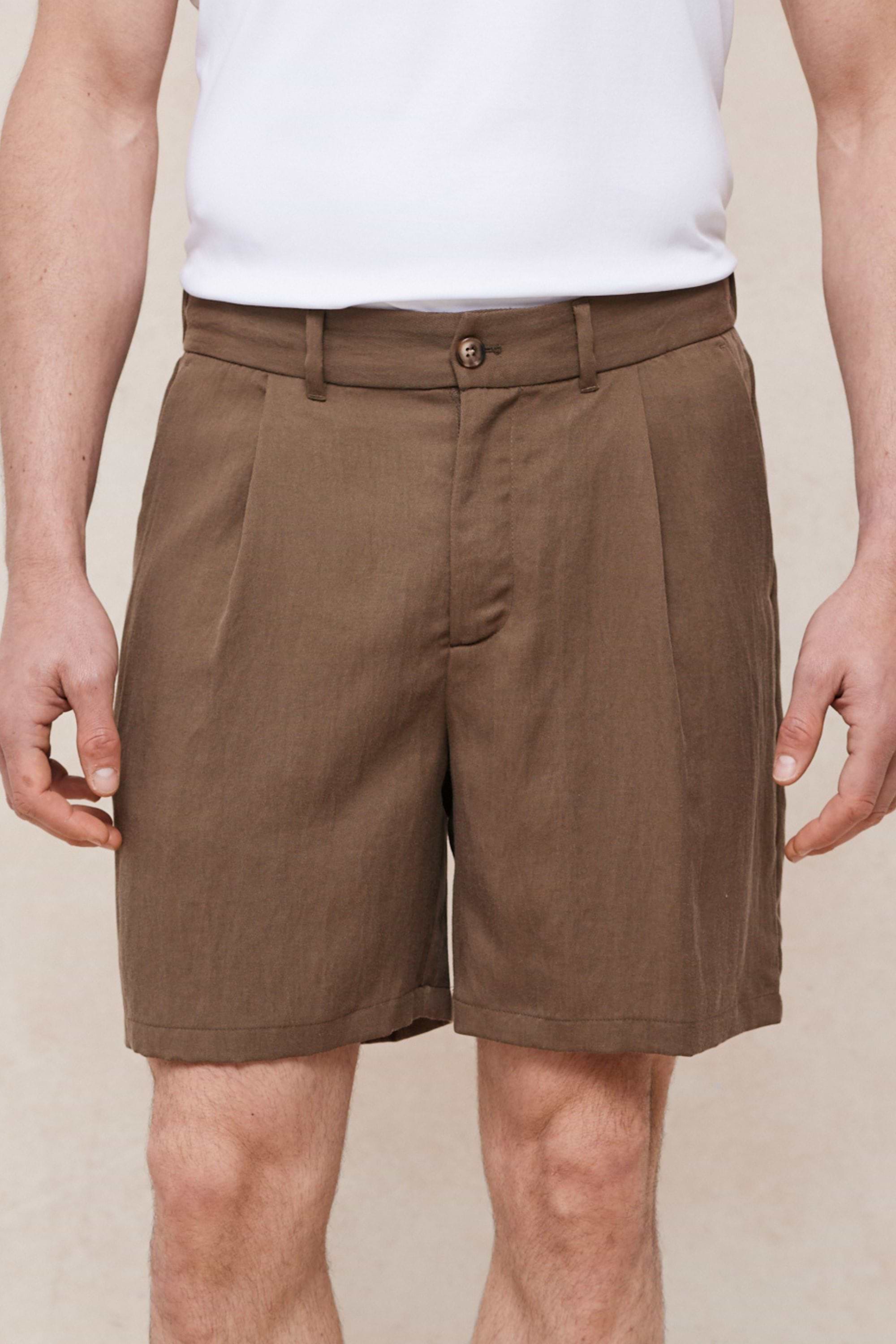 Caio Fluid Twill Short - Brown