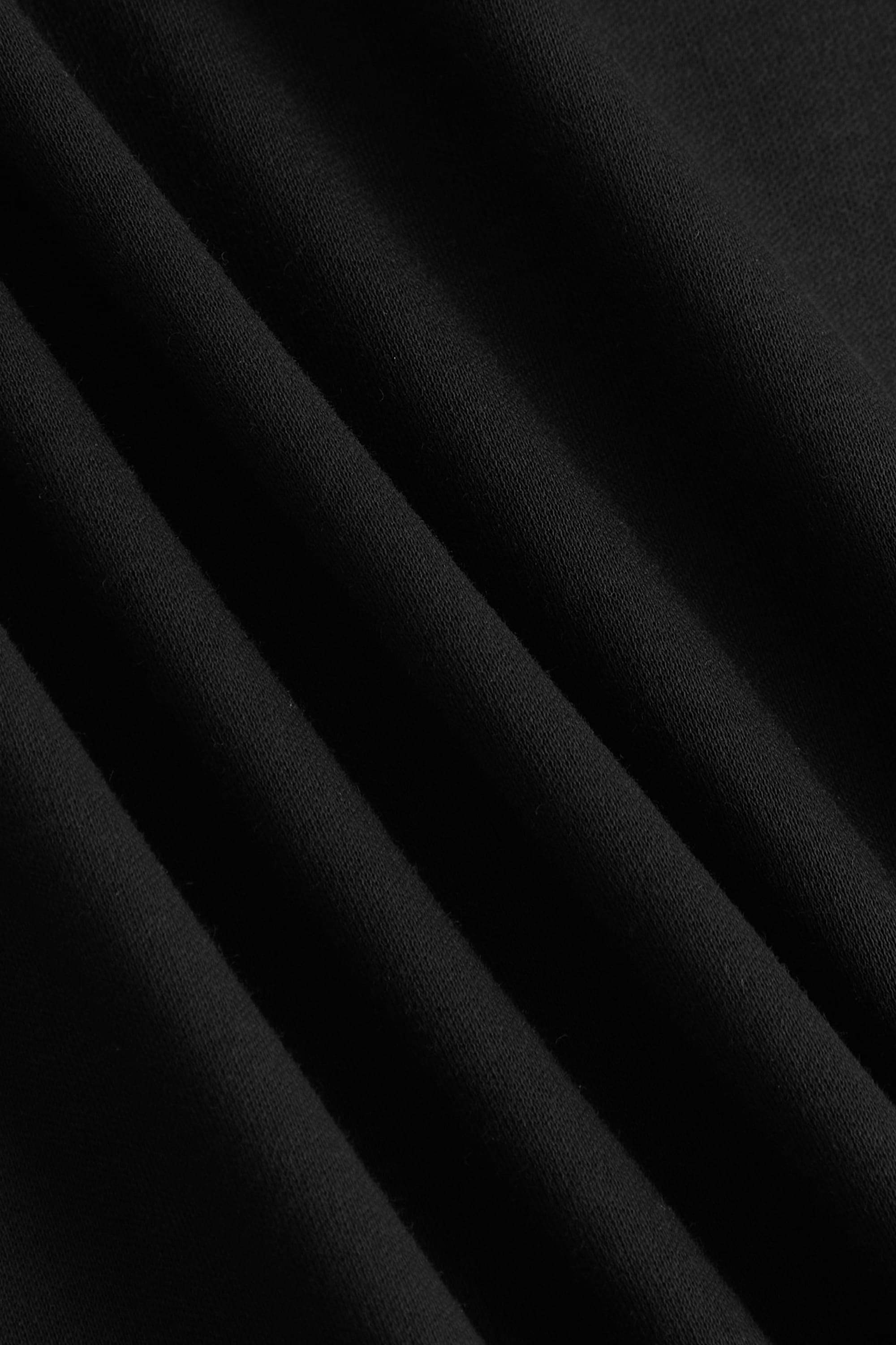 Luxuriöses, merzerisiertes T-Shirt - Schwarz