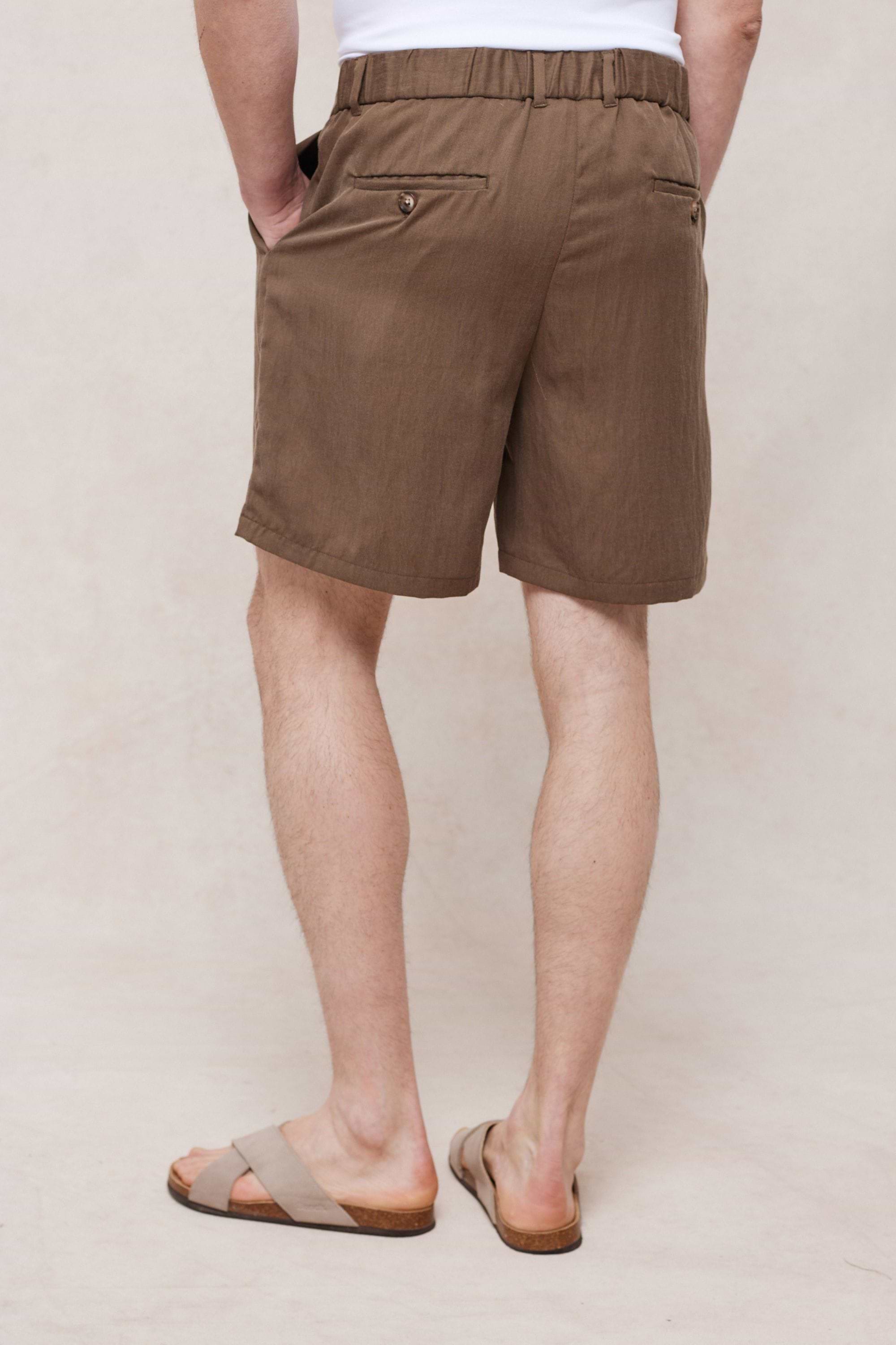 Caio Fluid Twill Short - Brown