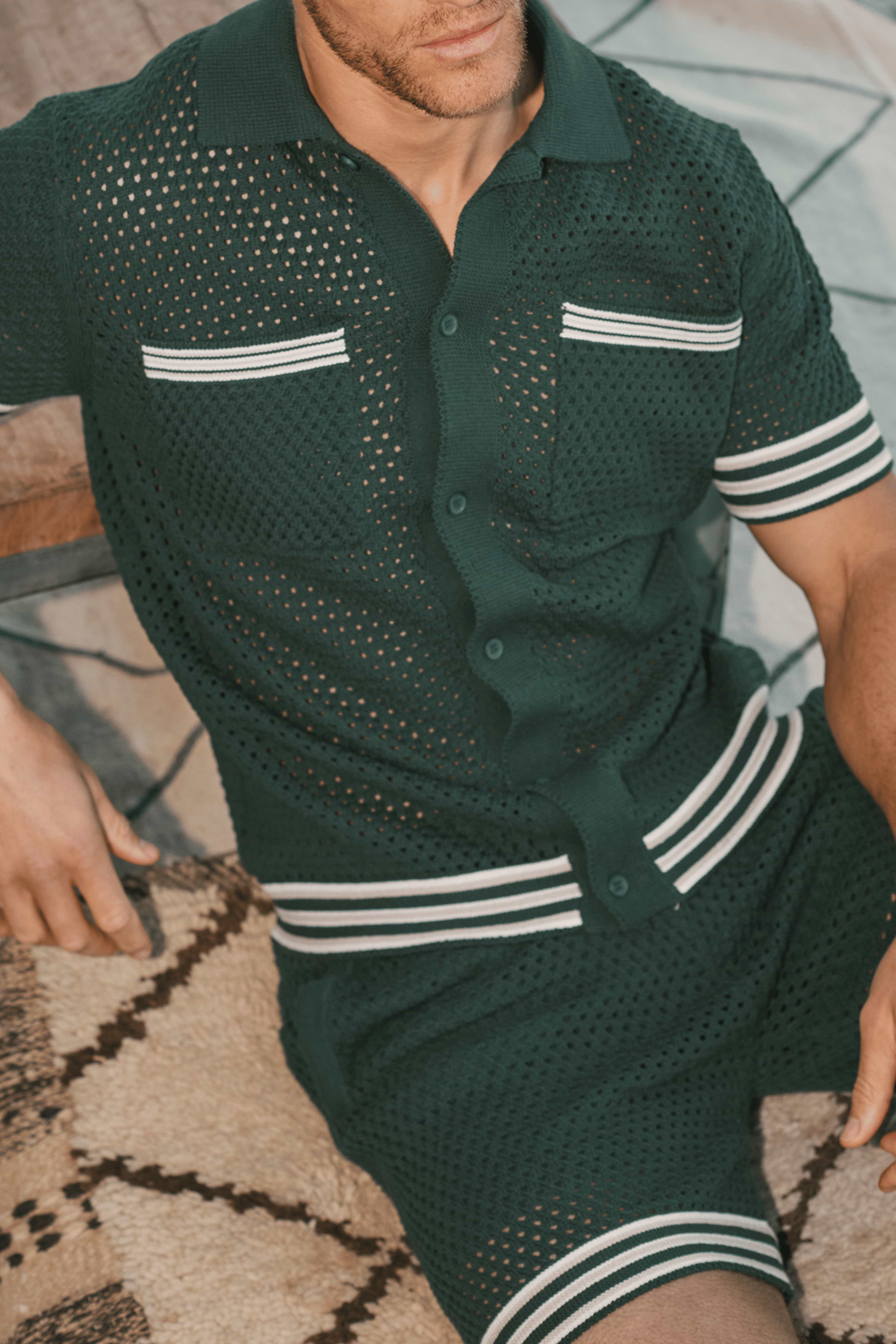 Cipressi Crochet Knit Shirt - Green