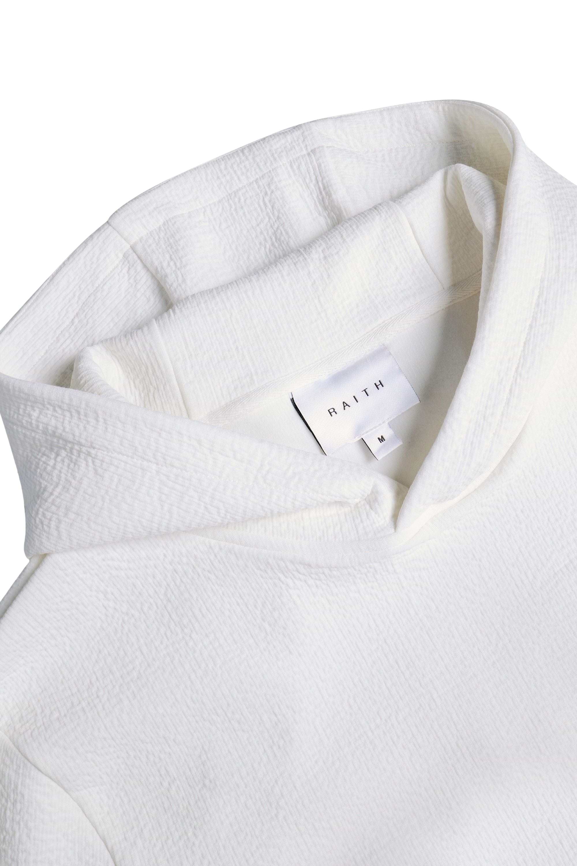 Zarco Crinkled Jersey Hoodie - Ivory