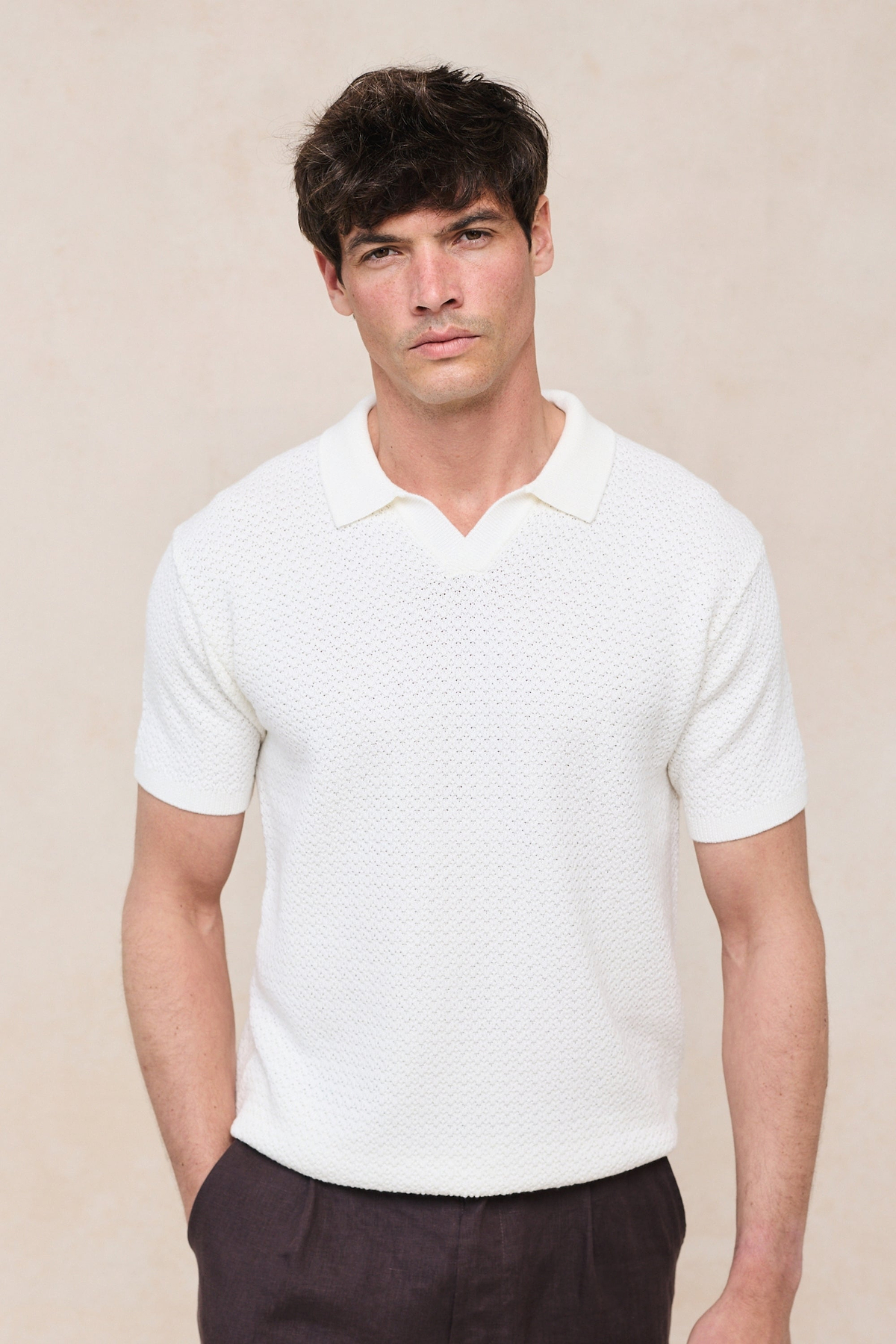 Rapha Cotton Knit Polo - Ecru