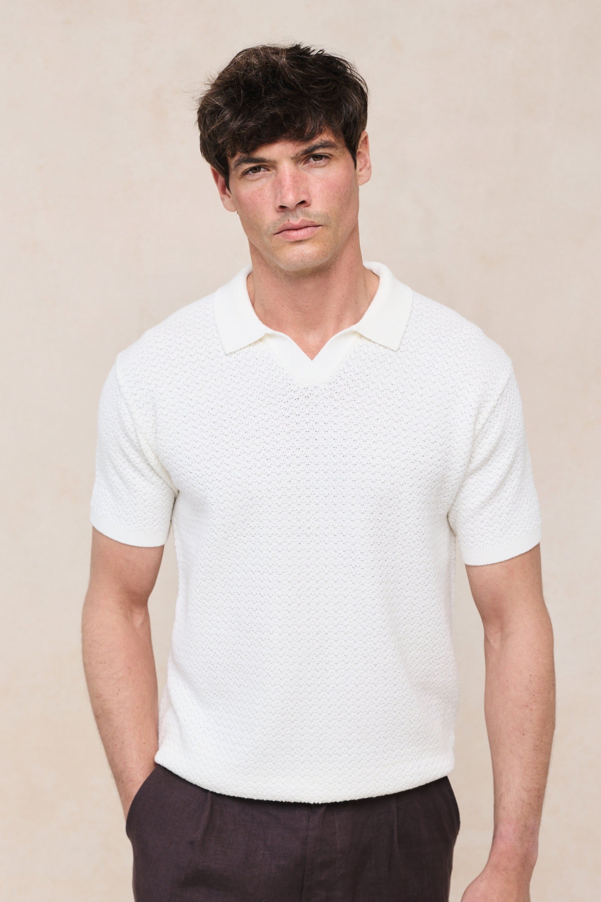 Rapha Cotton Knit Polo - Ecru