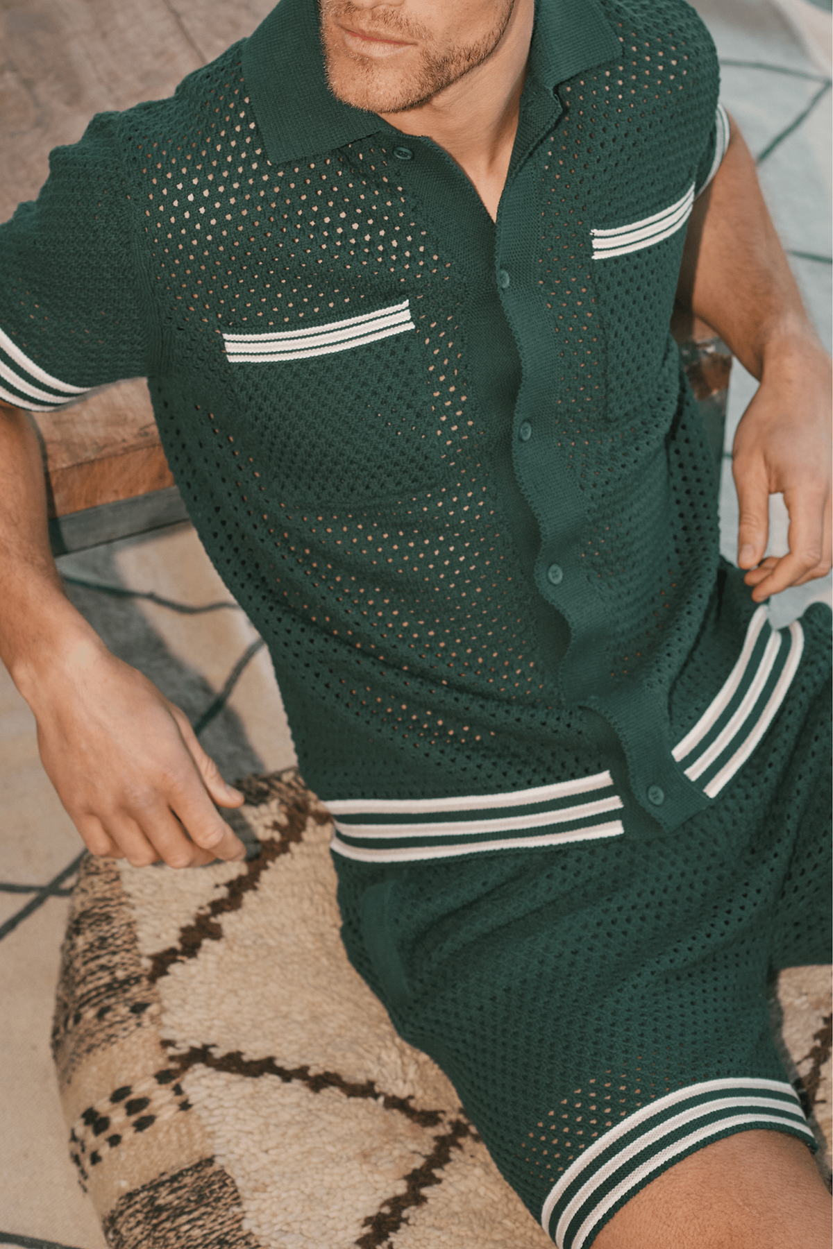 Cipressi Crochet Knit Shirt - Green