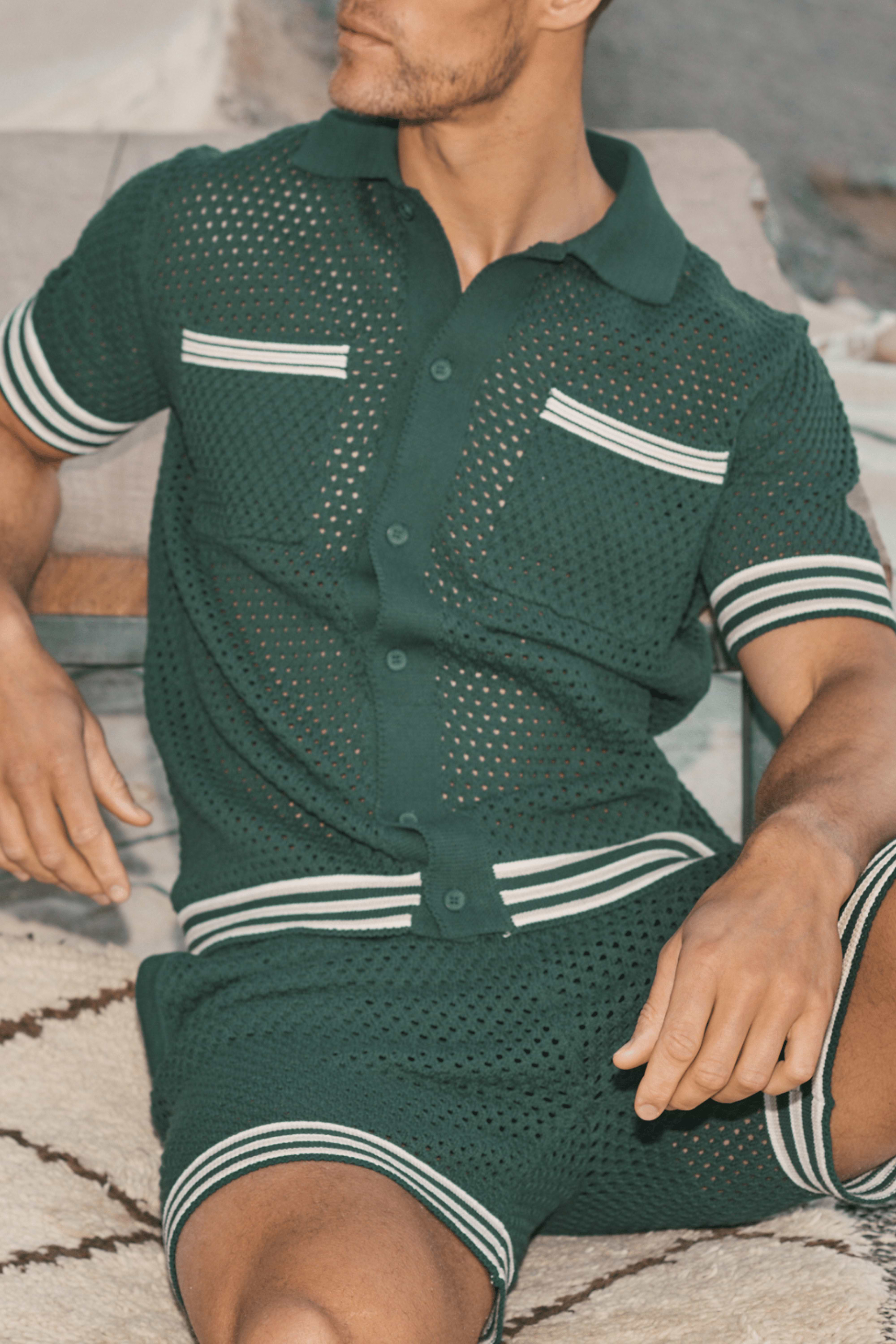 Cipressi Crochet Knit Shirt - Green