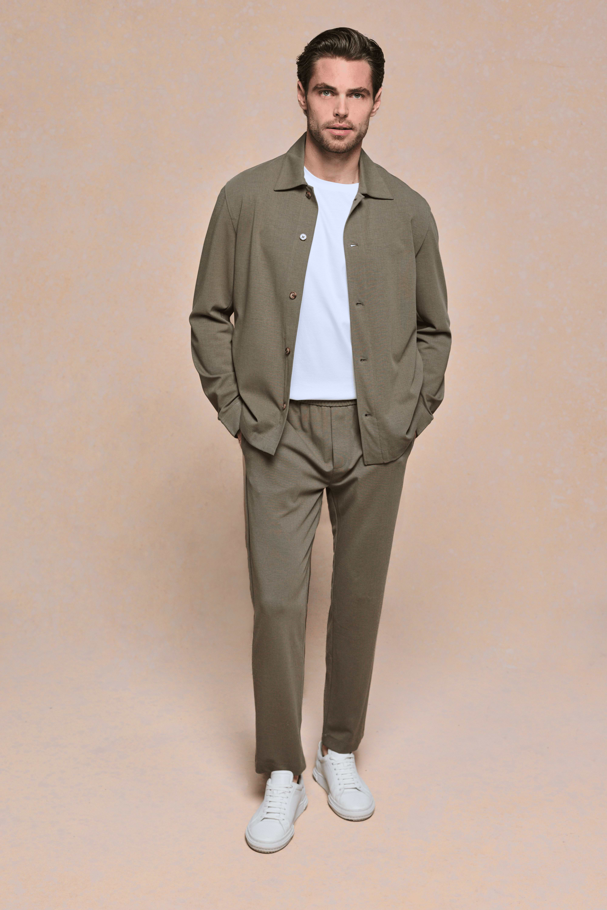 Geneva Textured Overshirt - Khaki