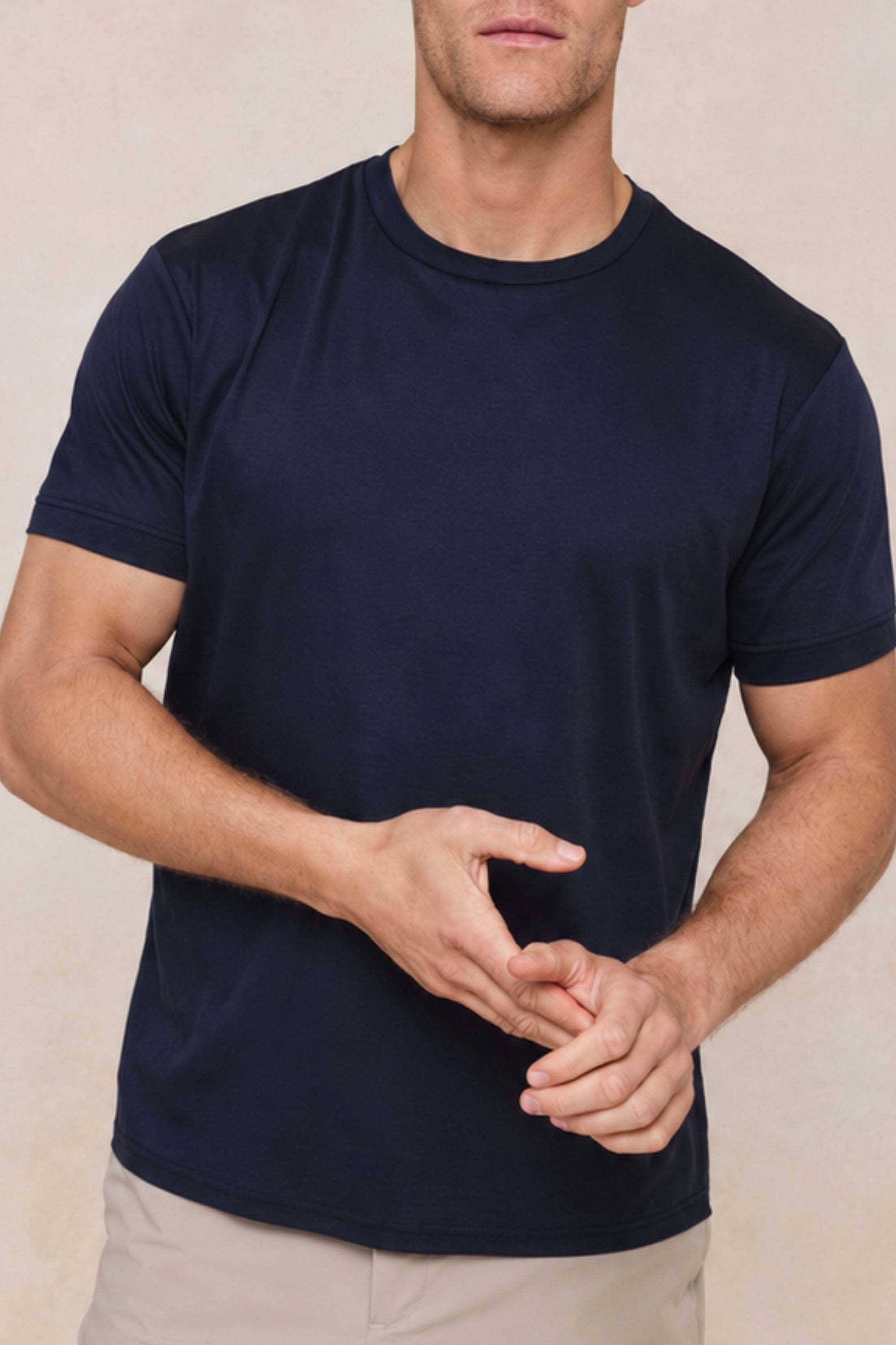 Luxe Mercerised T-Shirt - Navy
