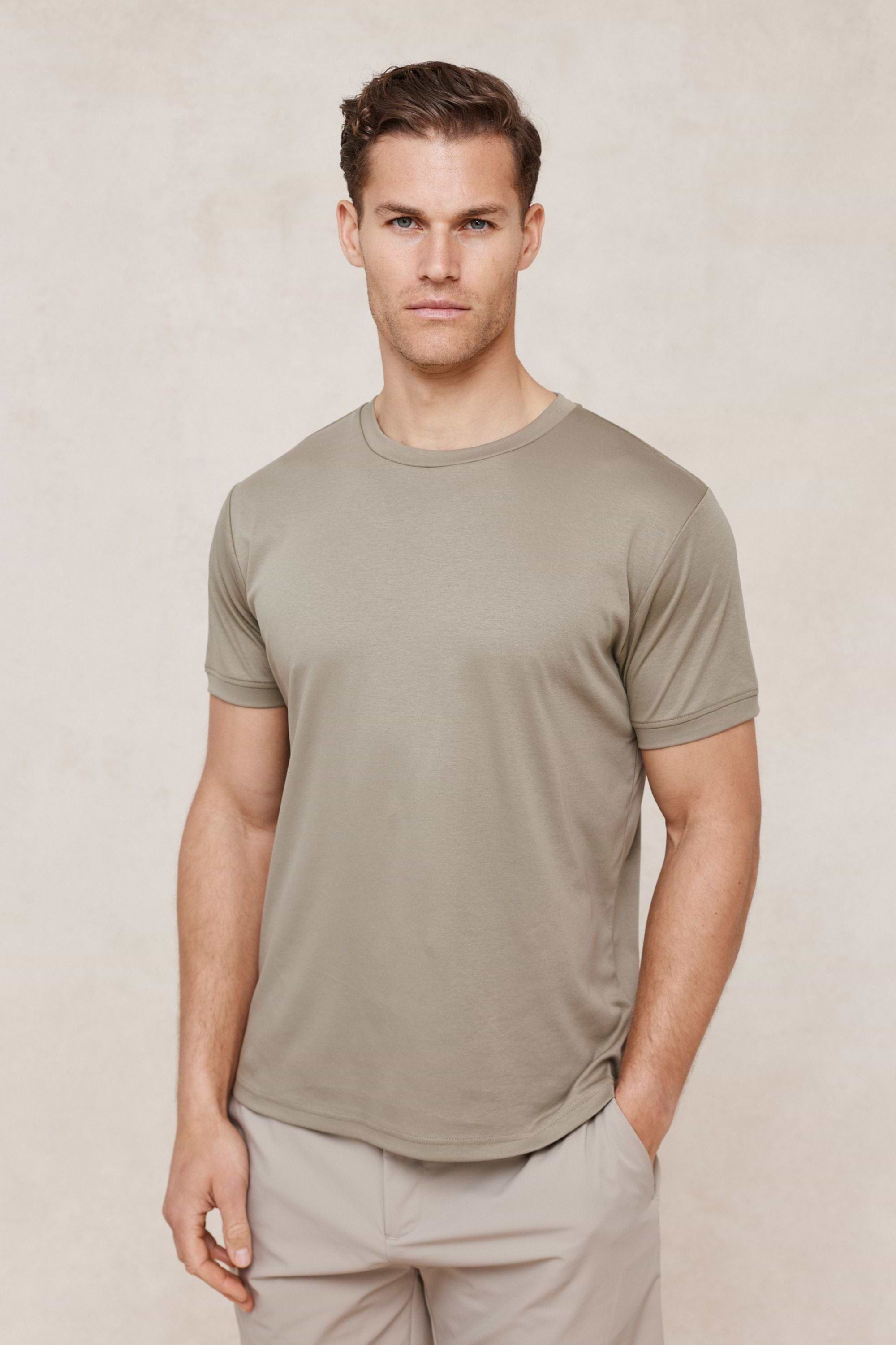 Luxe Mercerised T-Shirt - Dark Sage