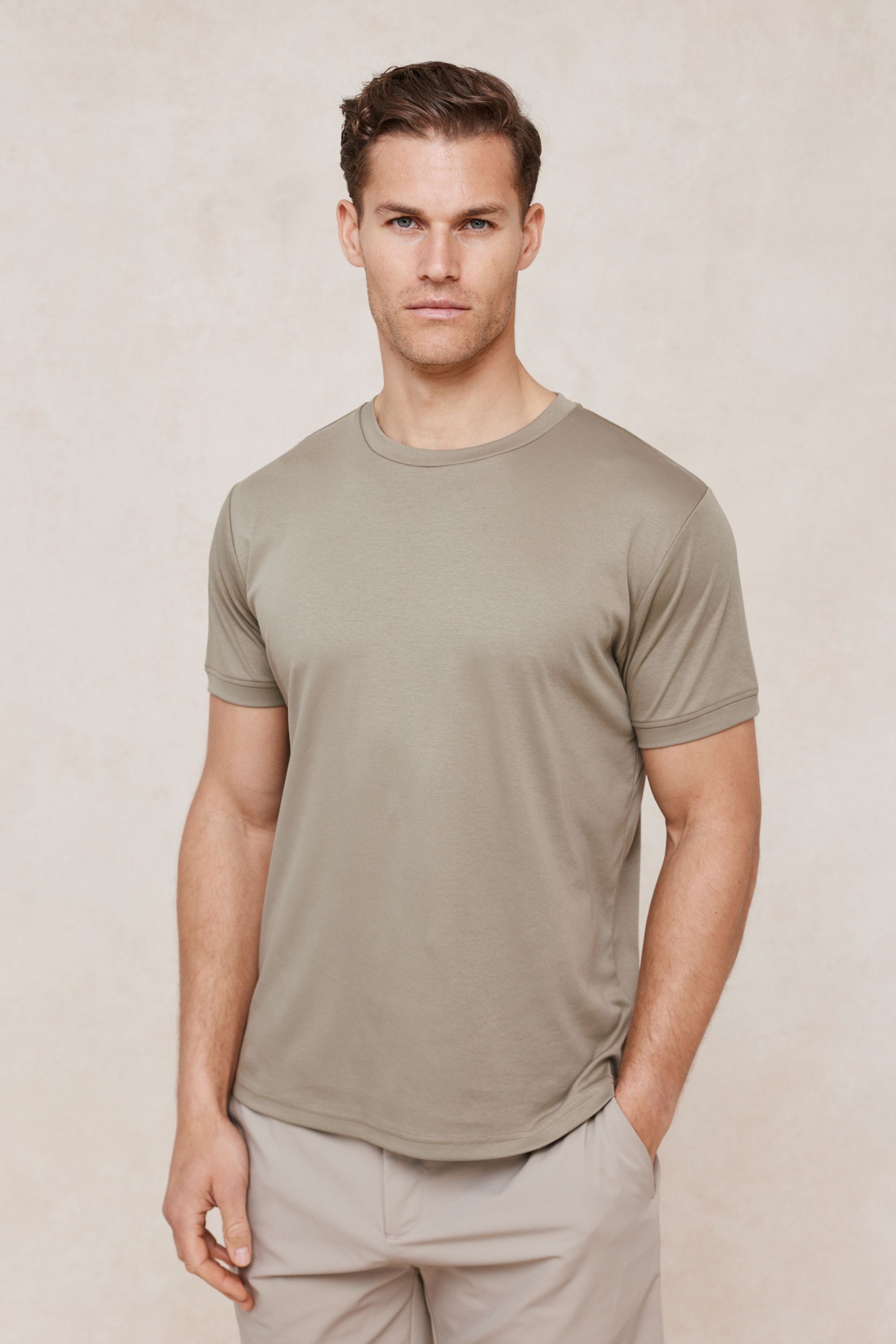 Luxe Mercerised T-Shirt - Dark Sage
