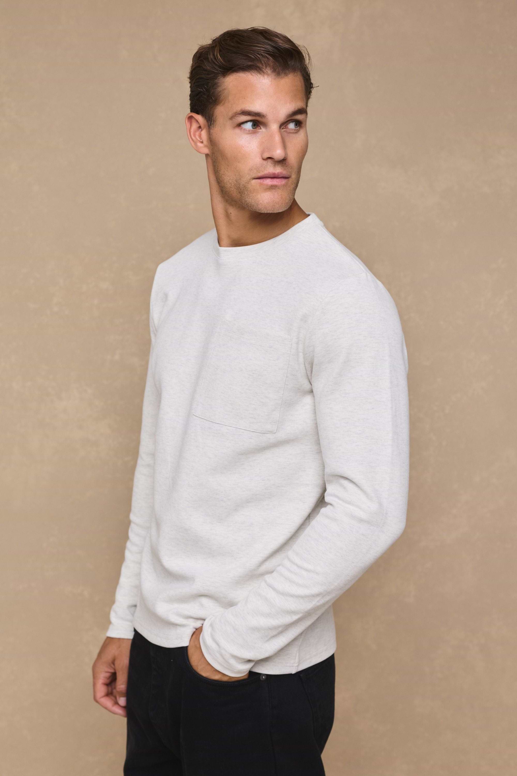 Tyler Long Sleeve Top - Stone Marl