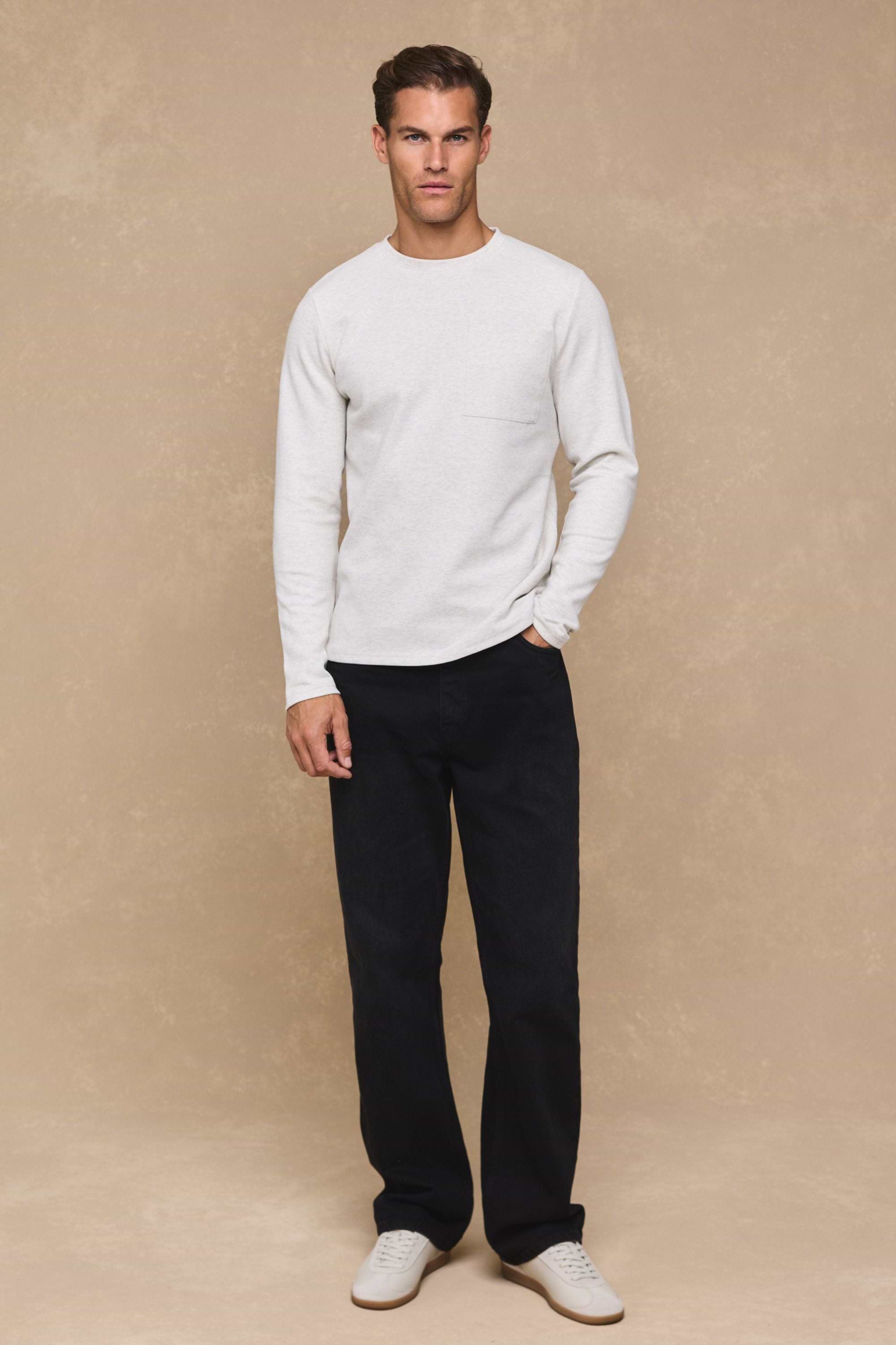 Tyler Long Sleeve Top - Stone Marl