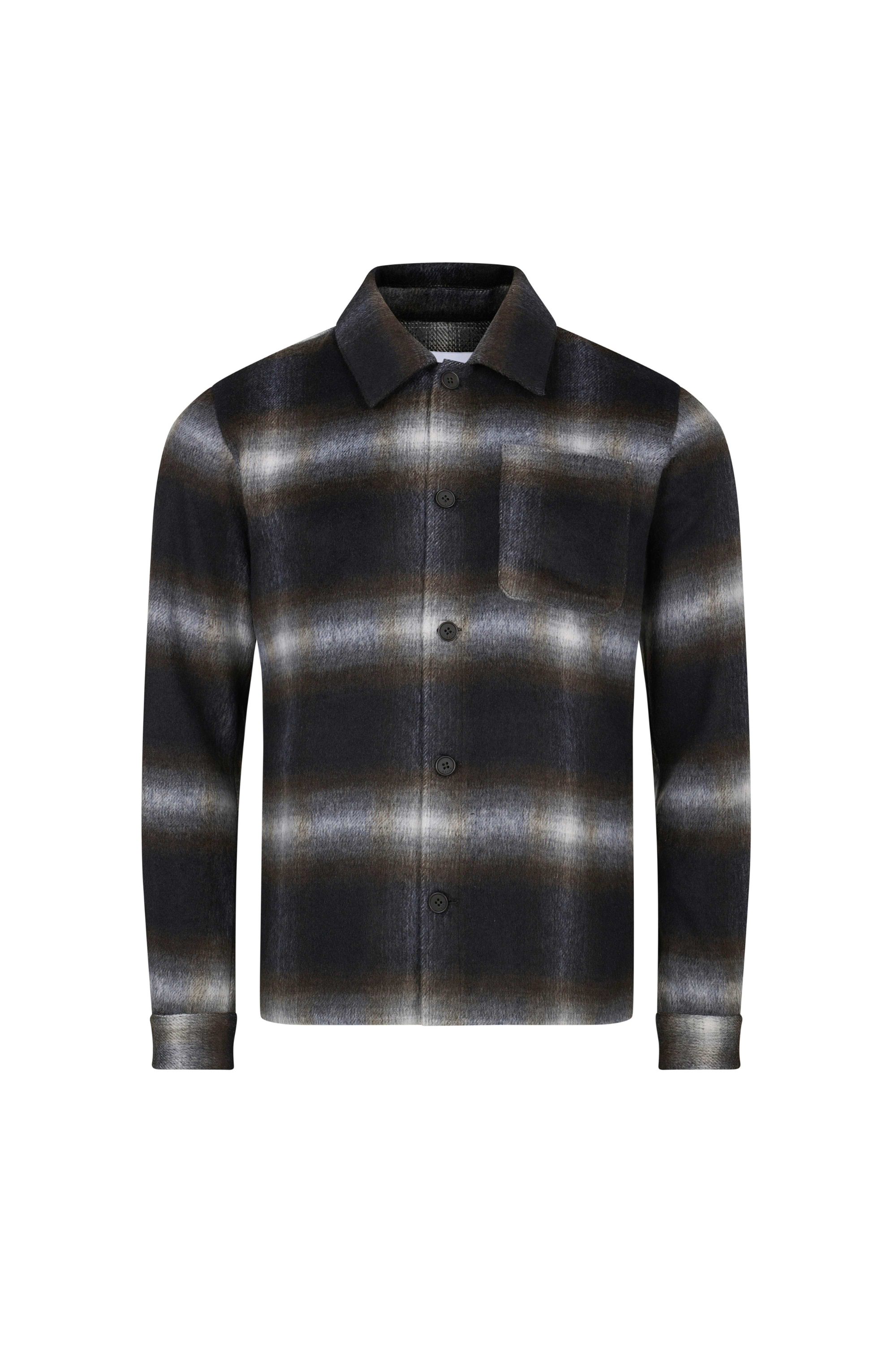 Victor Brushed Checked Overshirt - Check