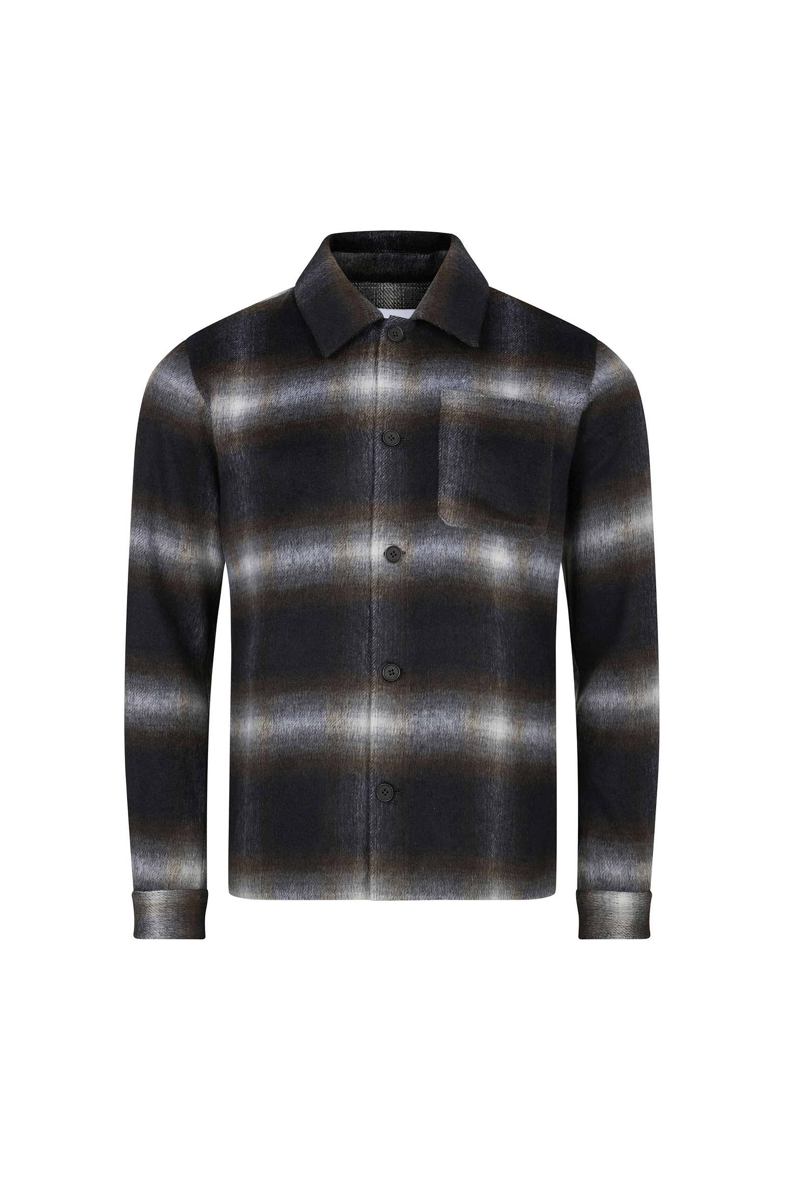 Victor Brushed Checked Overshirt - Check