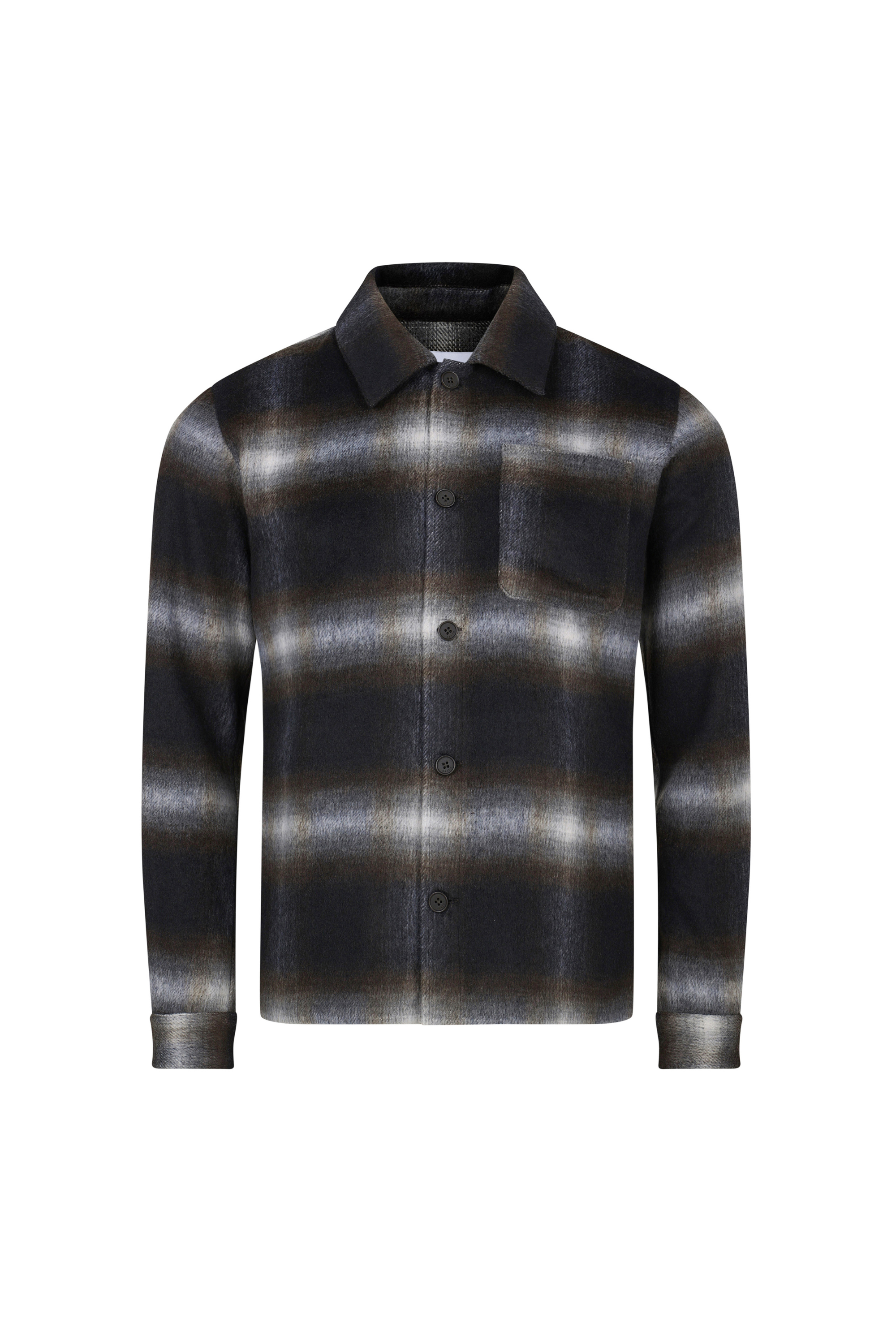 Victor Brushed Checked Overshirt - Check