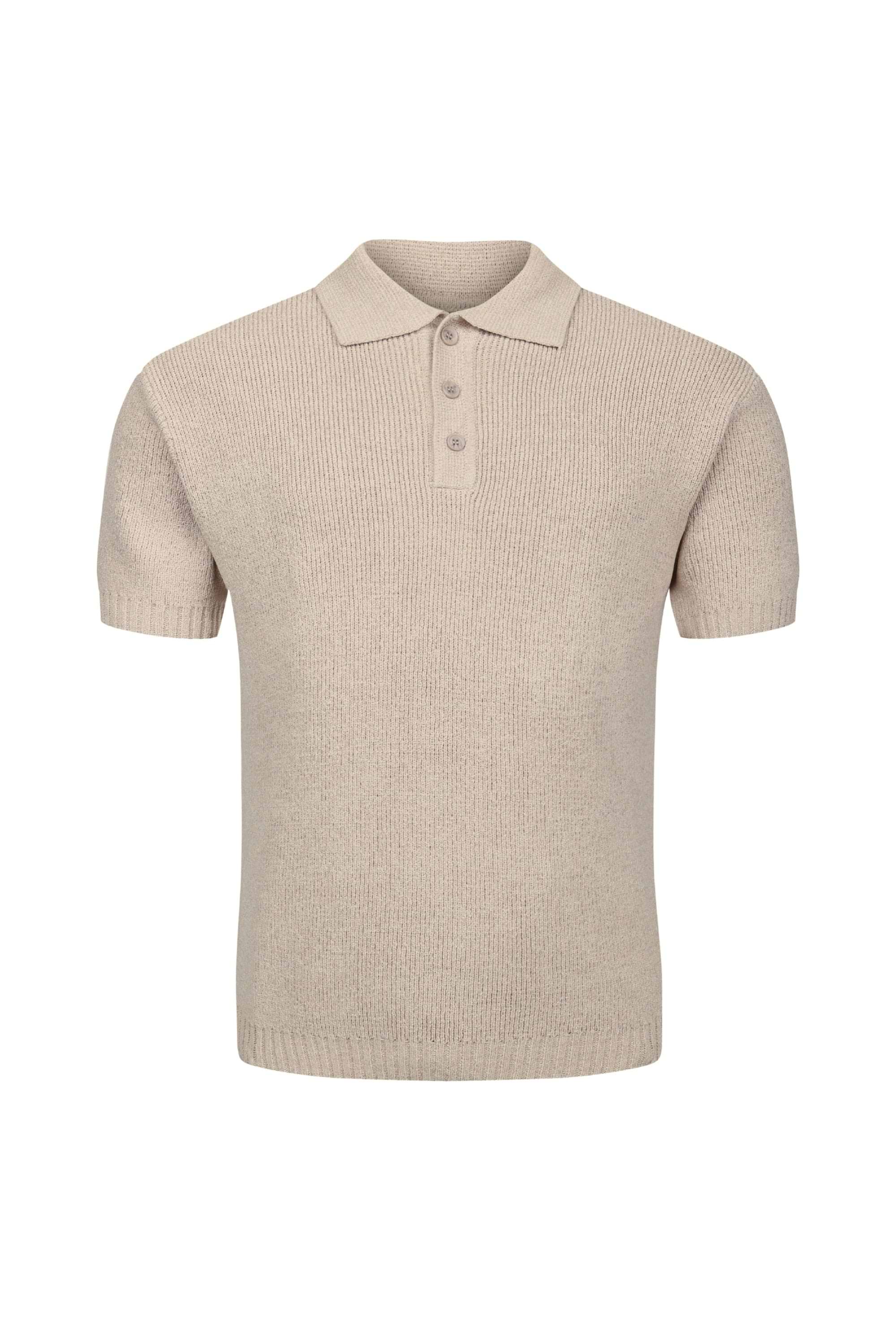 Sorelle Short Sleeve Rib Knit Polo - Sand