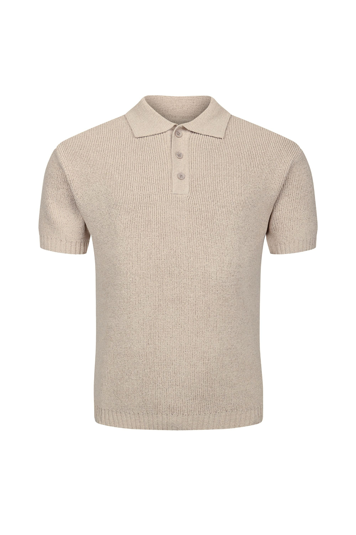 Sorelle Short Sleeve Rib Knit Polo - Sand