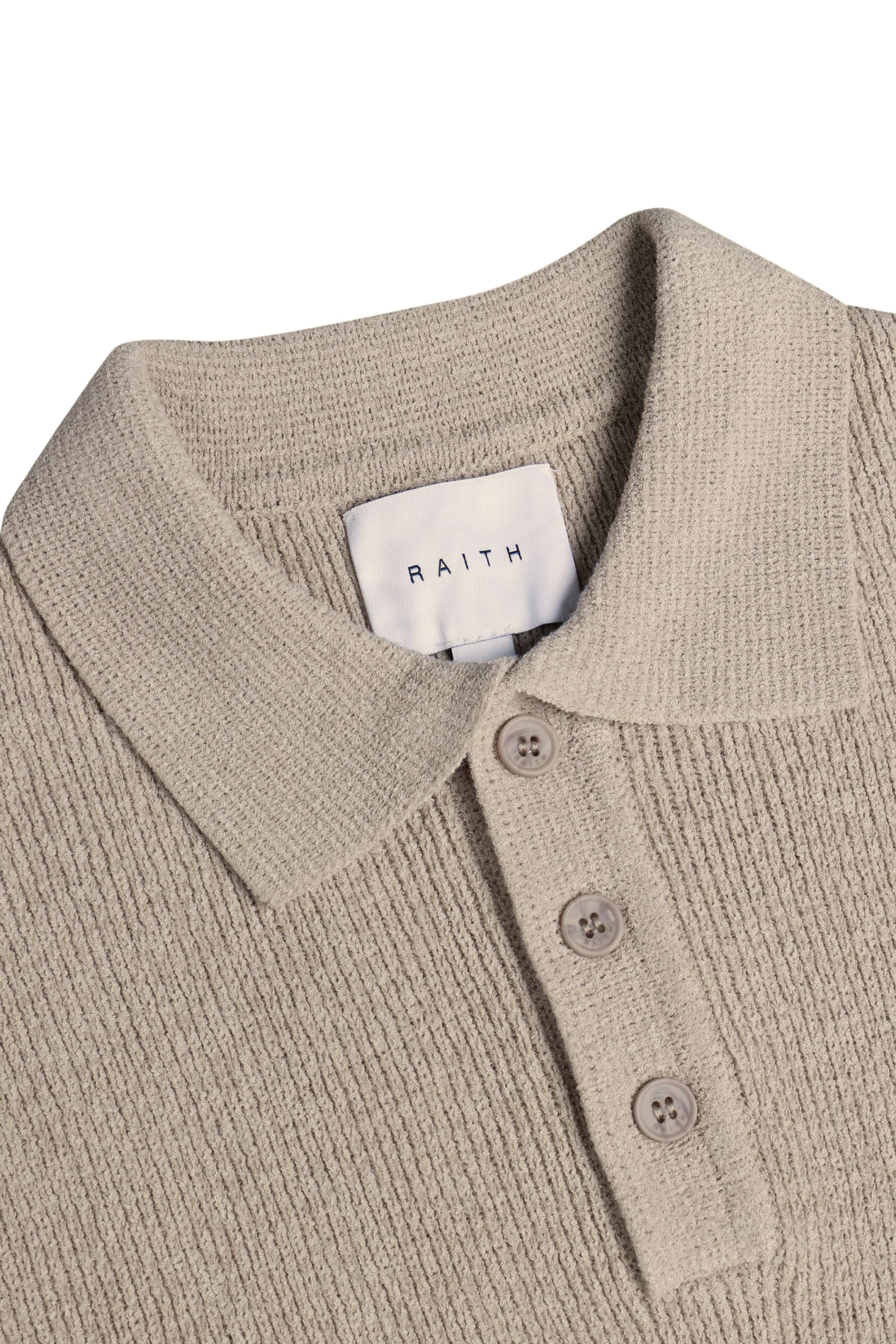 Sorelle Short Sleeve Rib Knit Polo - Sand