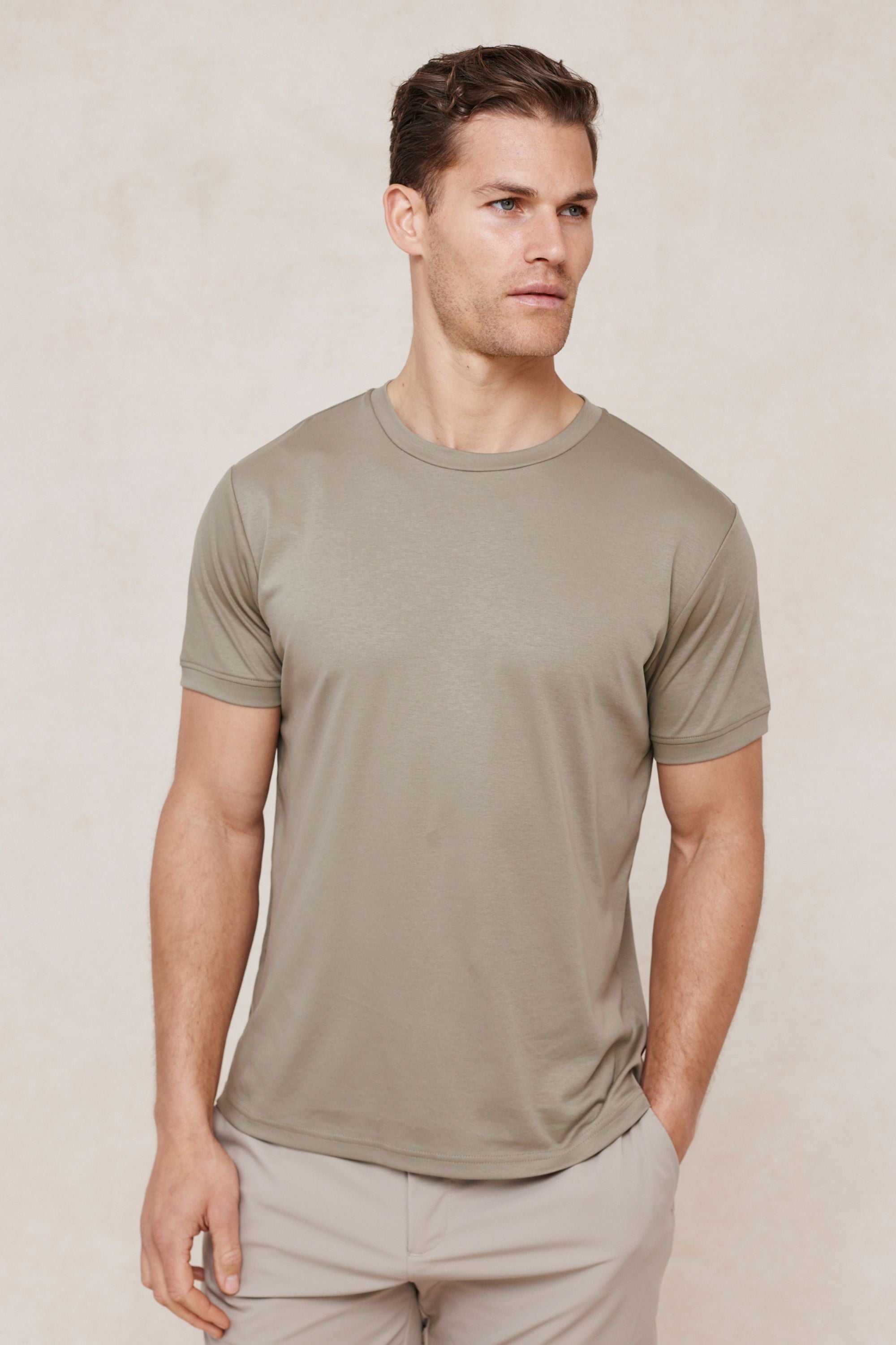 Luxe Mercerised T-Shirt - Dark Sage