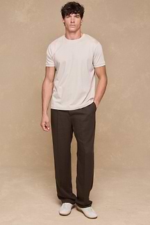 Helio Pleated Relaxed Trouser - Brown