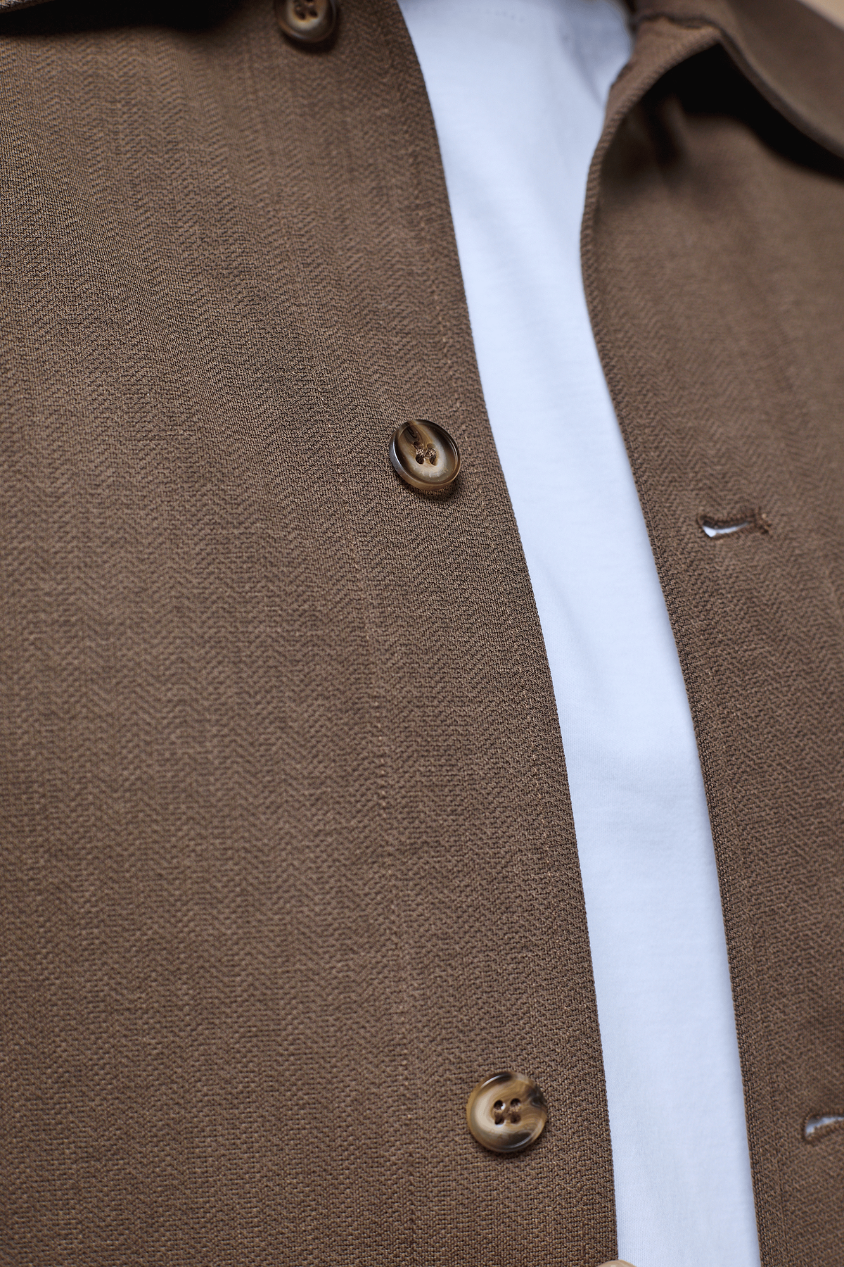 Geneva Textured Overshirt - Brown