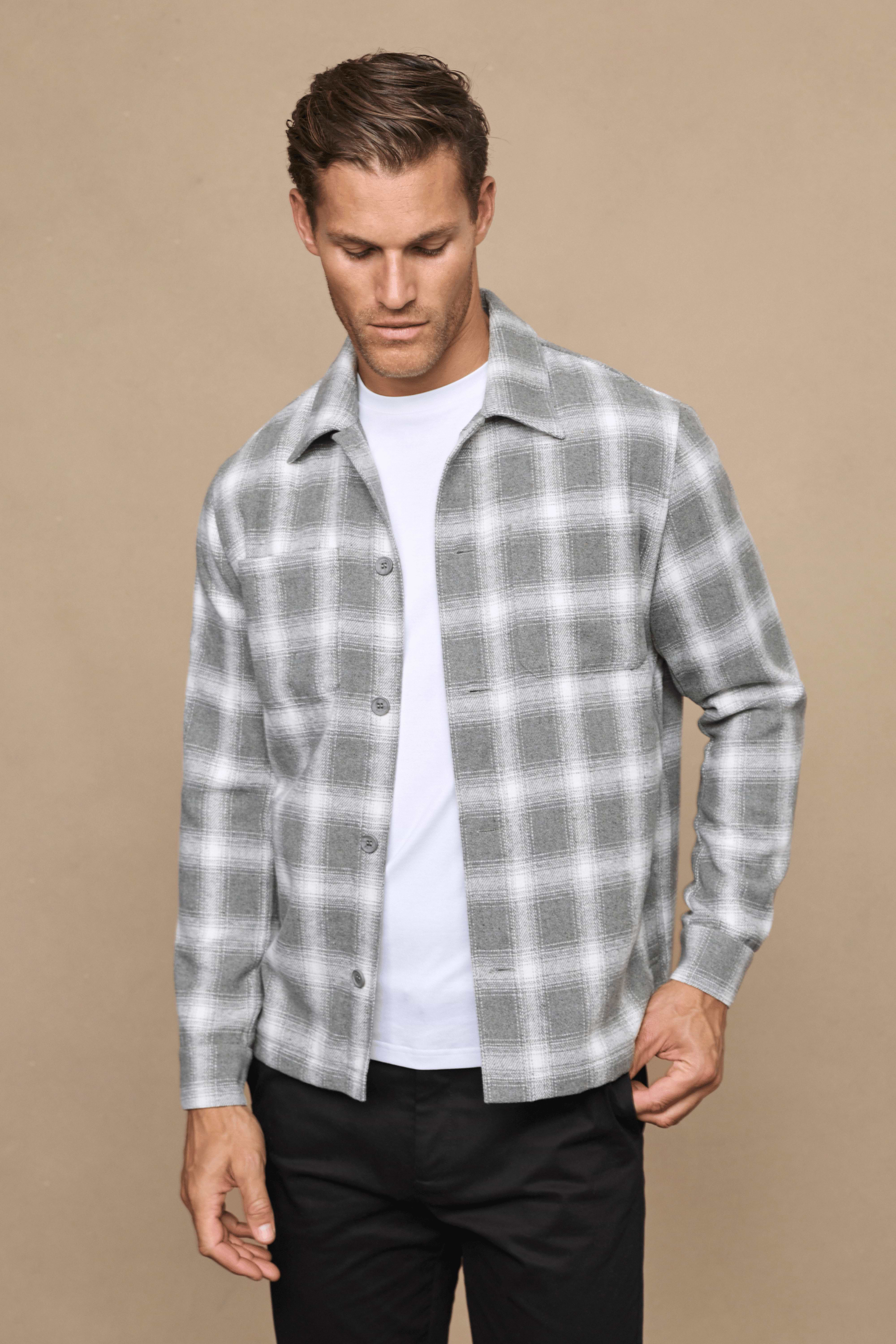 Vienna Checked Overshirt - Sage/Ivory