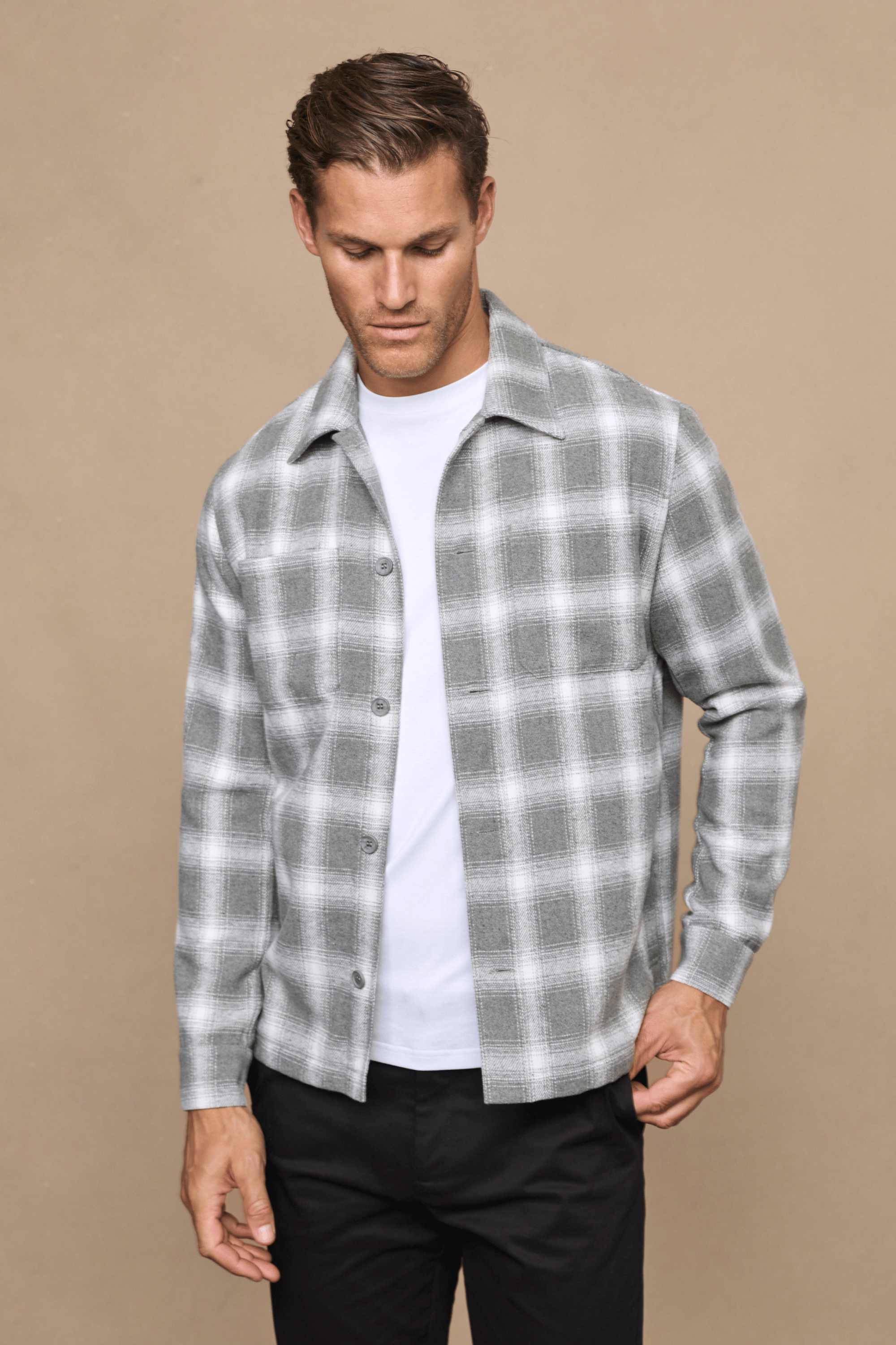 Vienna Checked Overshirt - Sage/Ivory
