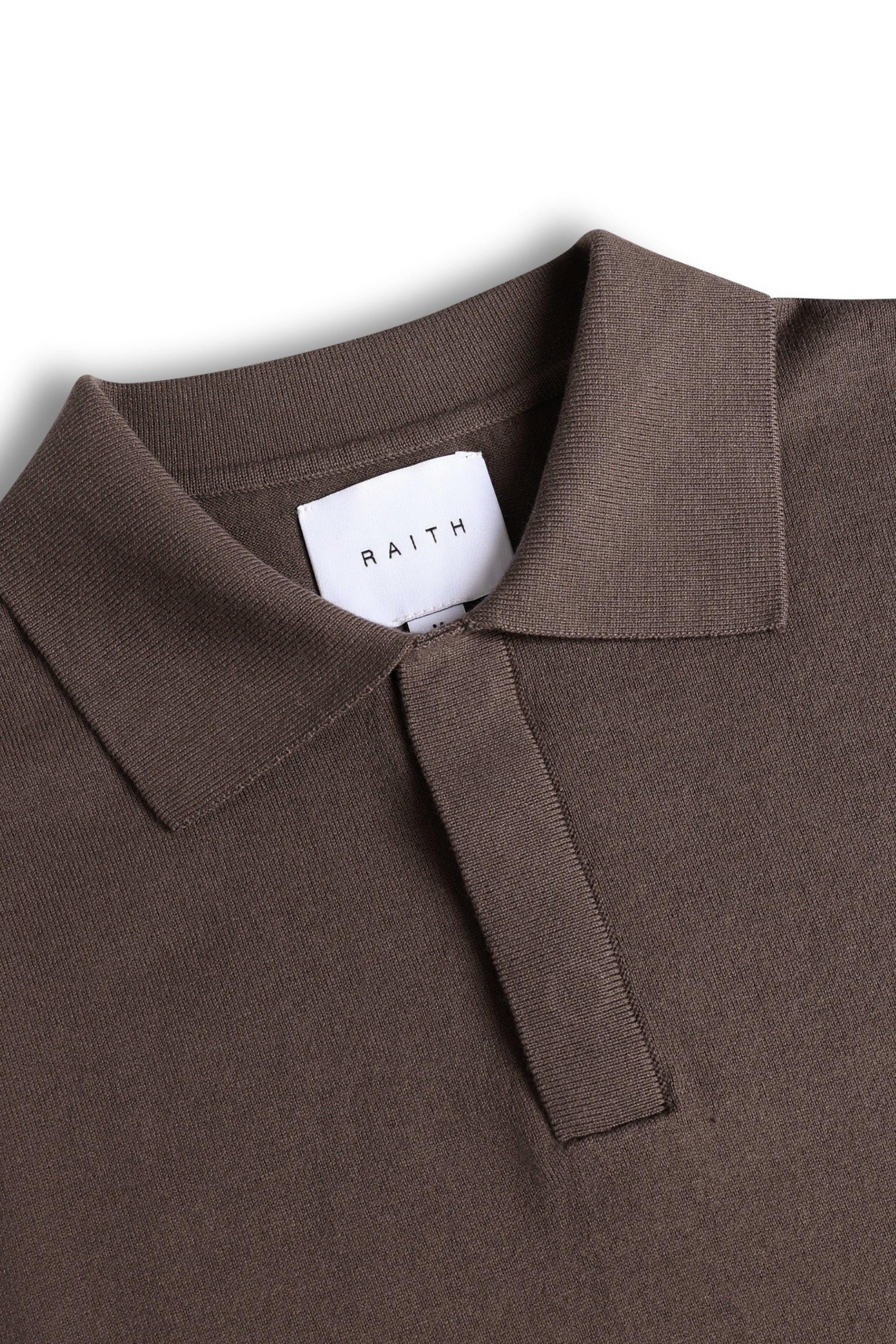 Andre Cotton Long Sleeve Button Polo - Mocha