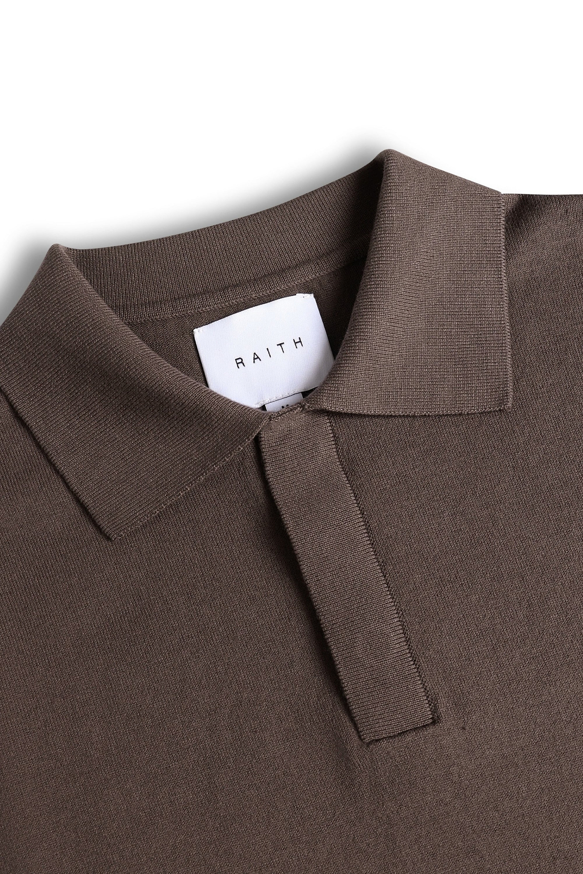 Andre Cotton Long Sleeve Button Polo - Mocha