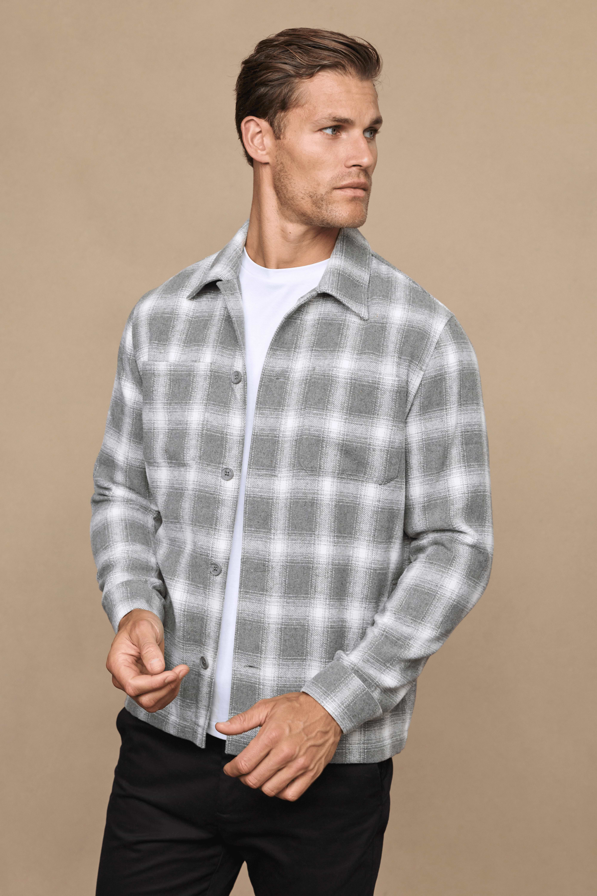 Vienna Checked Overshirt - Sage/Ivory