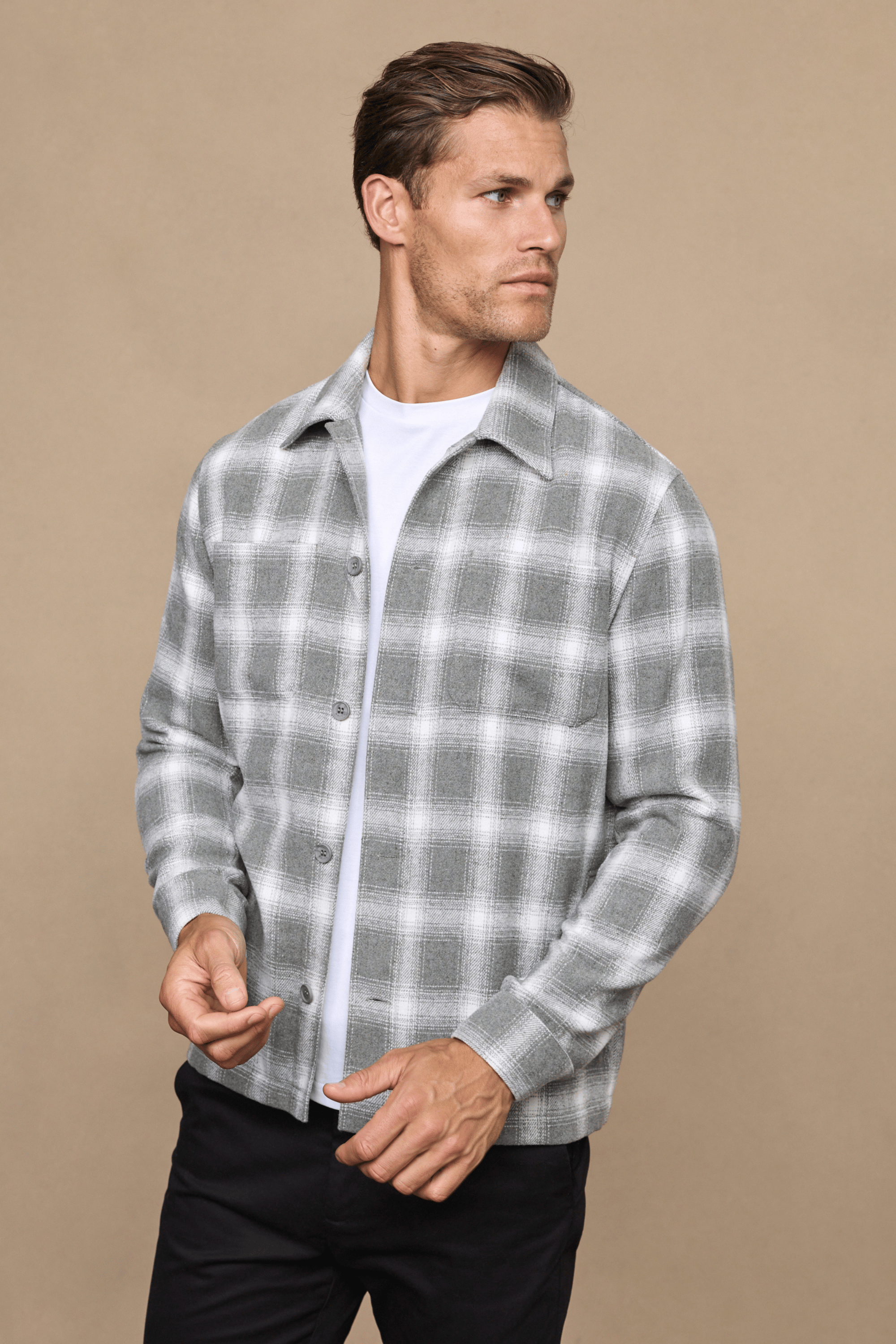 Vienna Checked Overshirt - Sage/Ivory