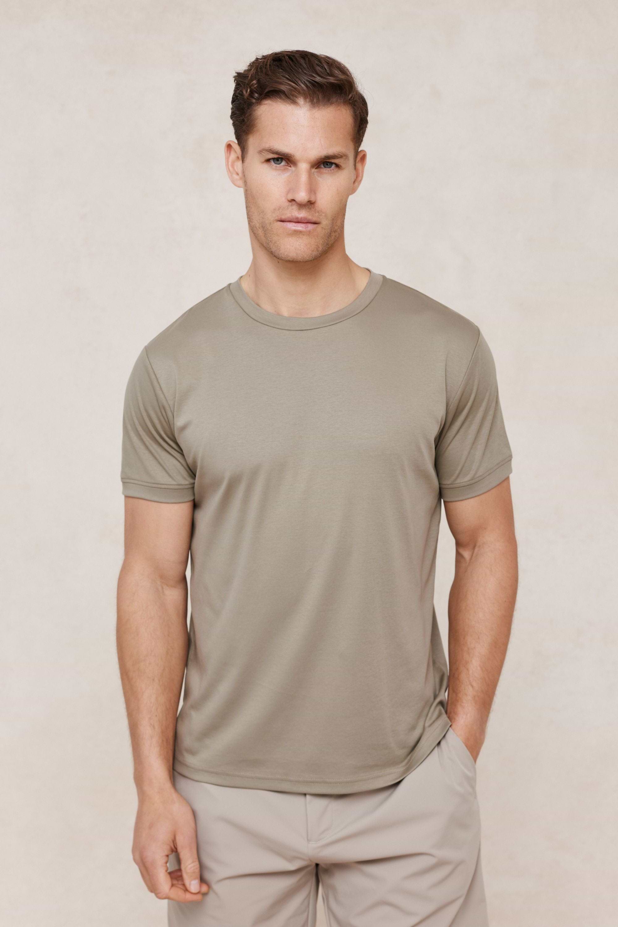Luxe Mercerised T-Shirt - Dark Sage