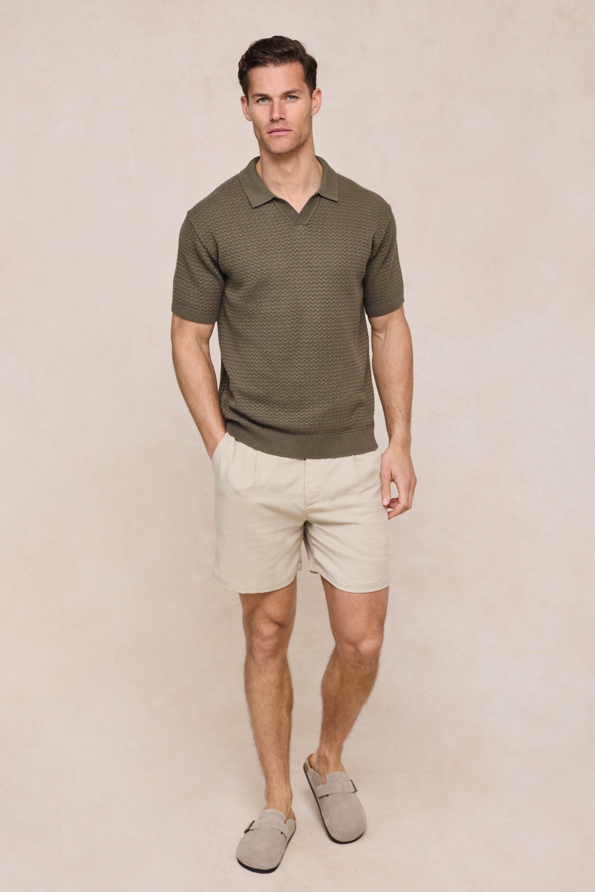 Rapha Cotton Knit Polo - Dark Olive