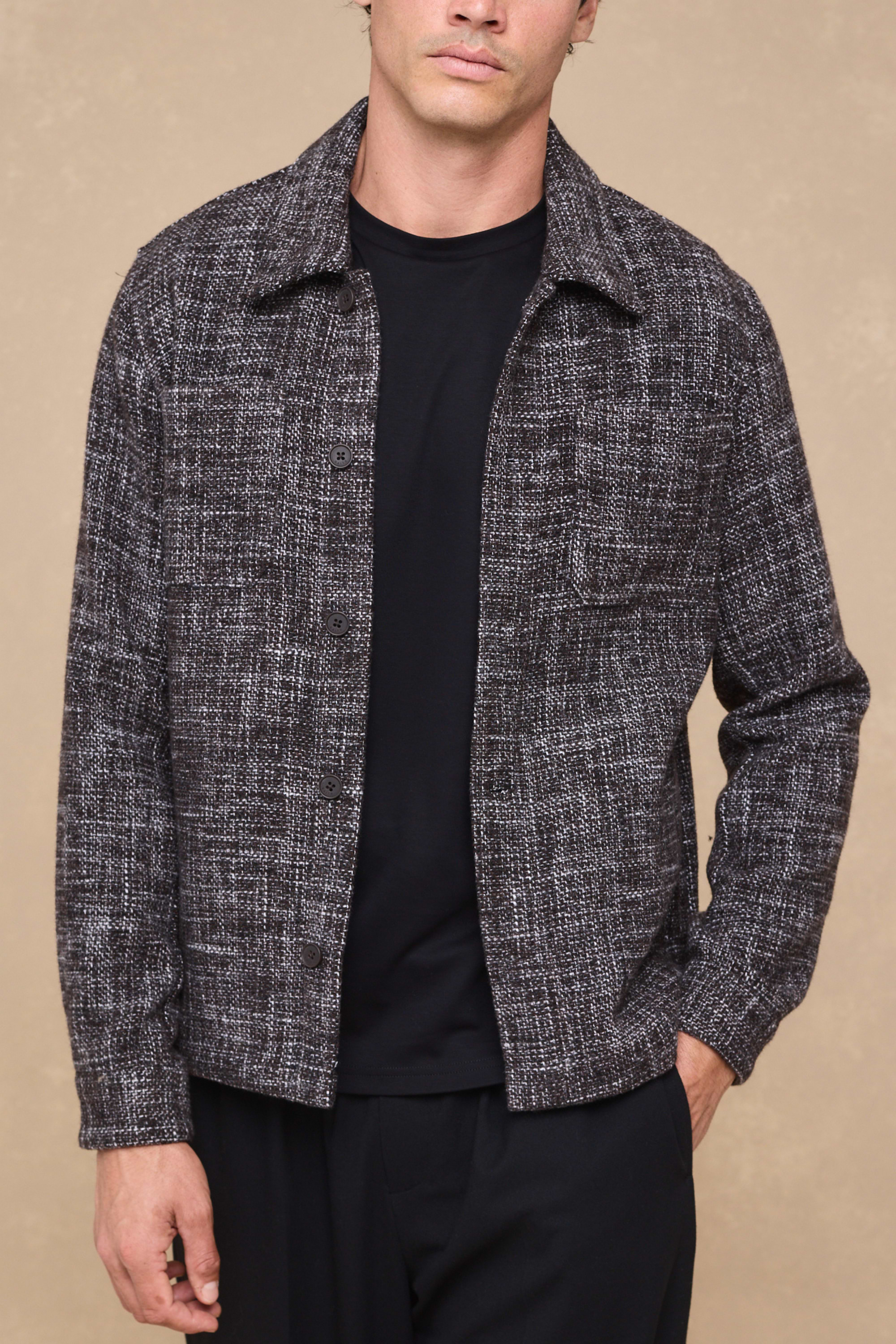 Vincent Tweed Overshirt - Brown Multi