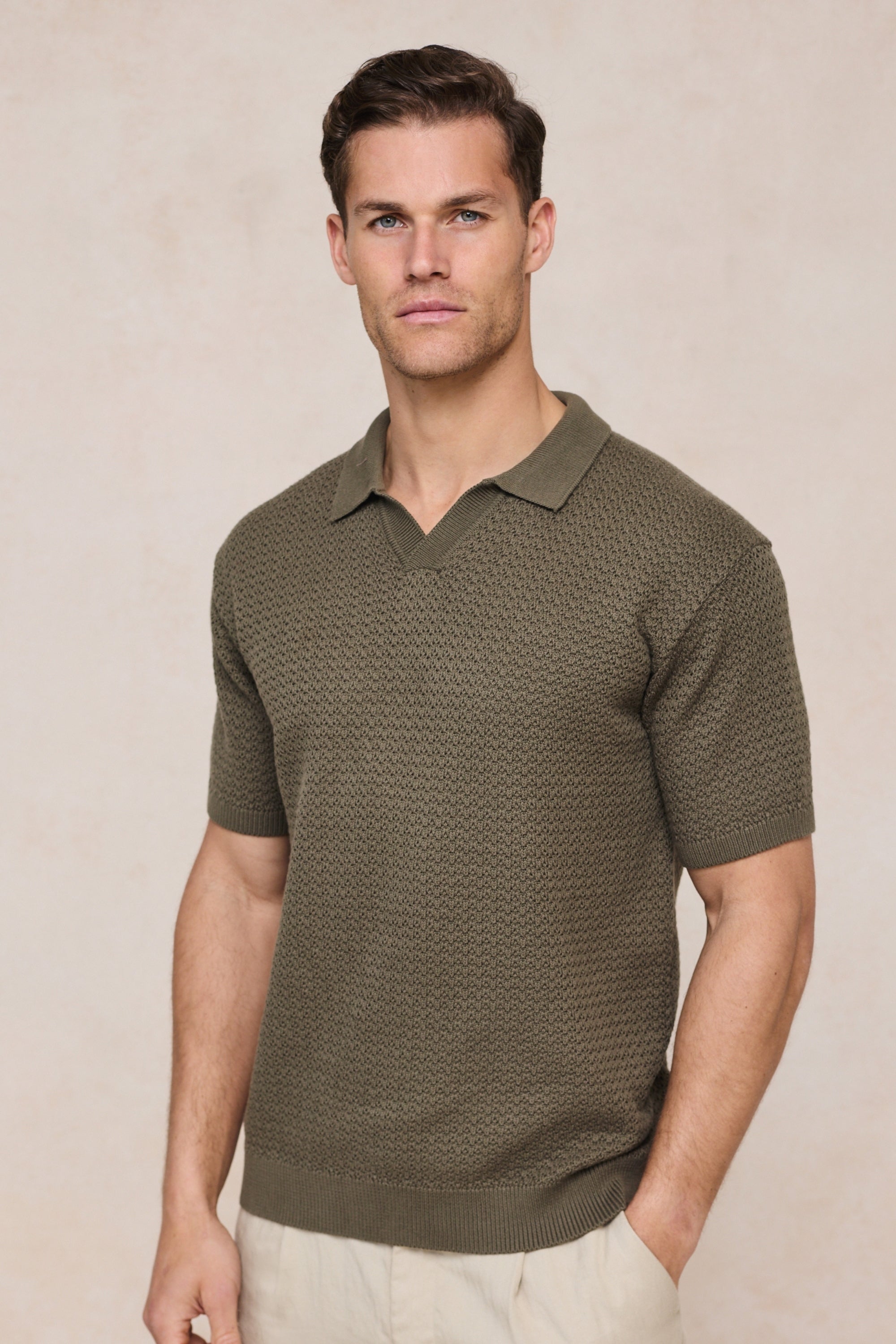 Rapha Cotton Knit Polo - Dark Olive