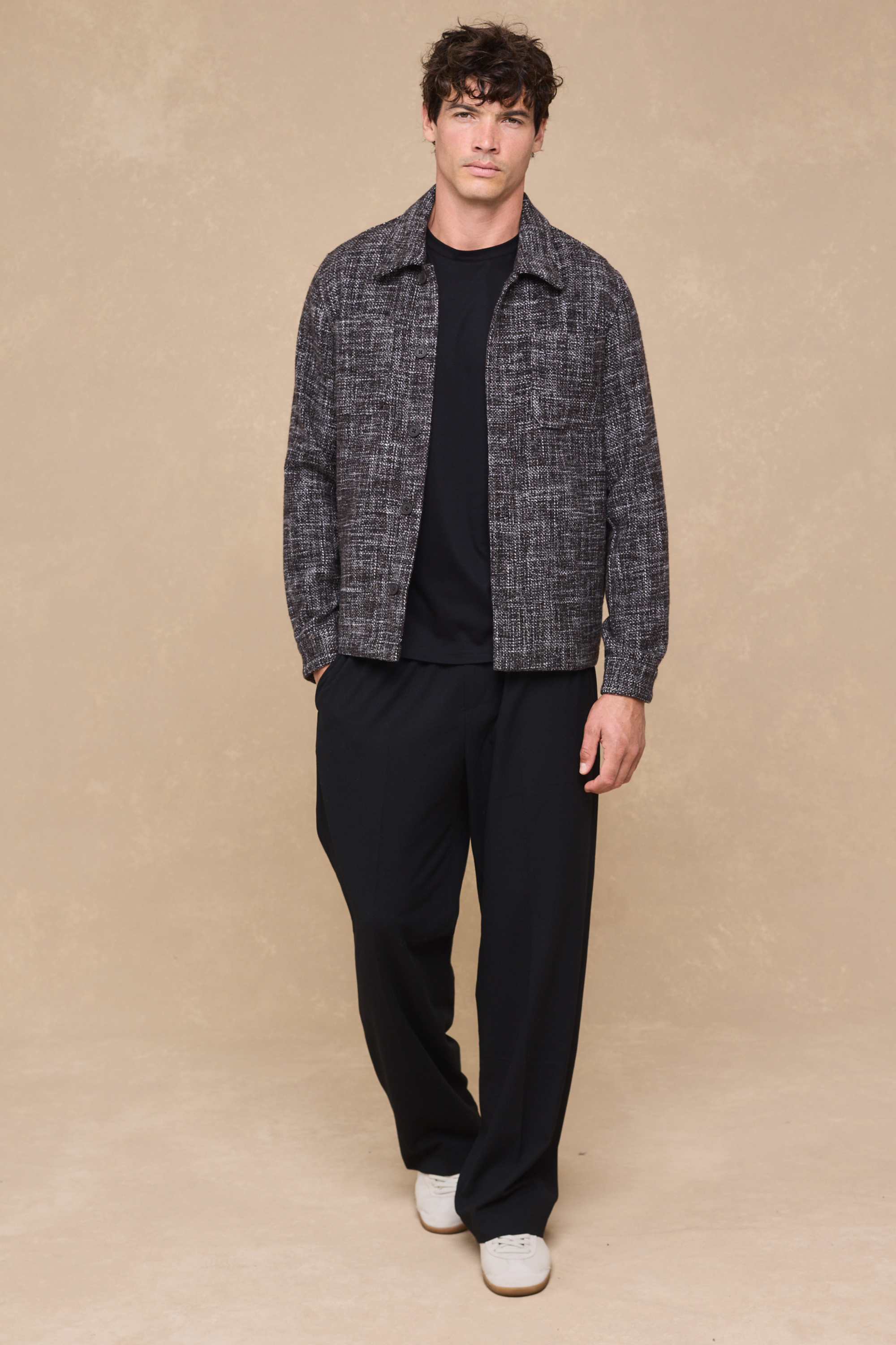 Vincent Tweed Overshirt - Brown Multi