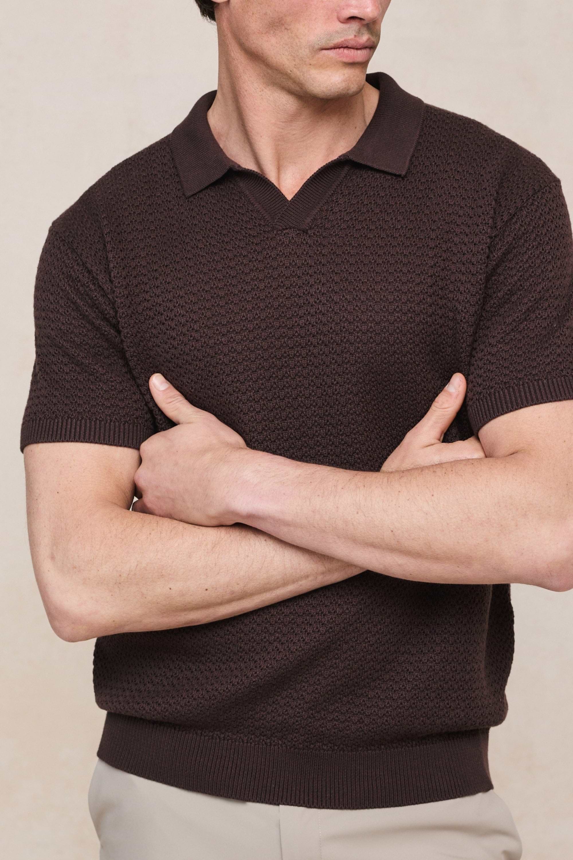 Rapha Cotton Knit Polo - Brown