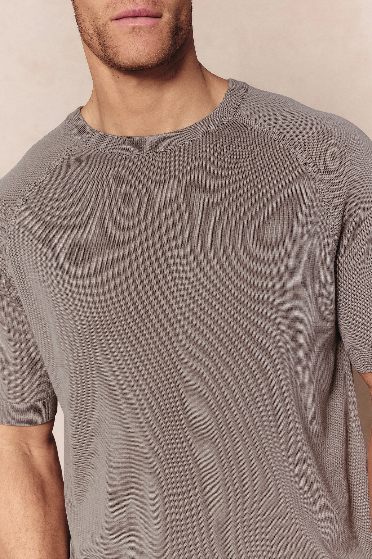 Riera Strick-T-Shirt mit Rundhalsausschnitt - Sand