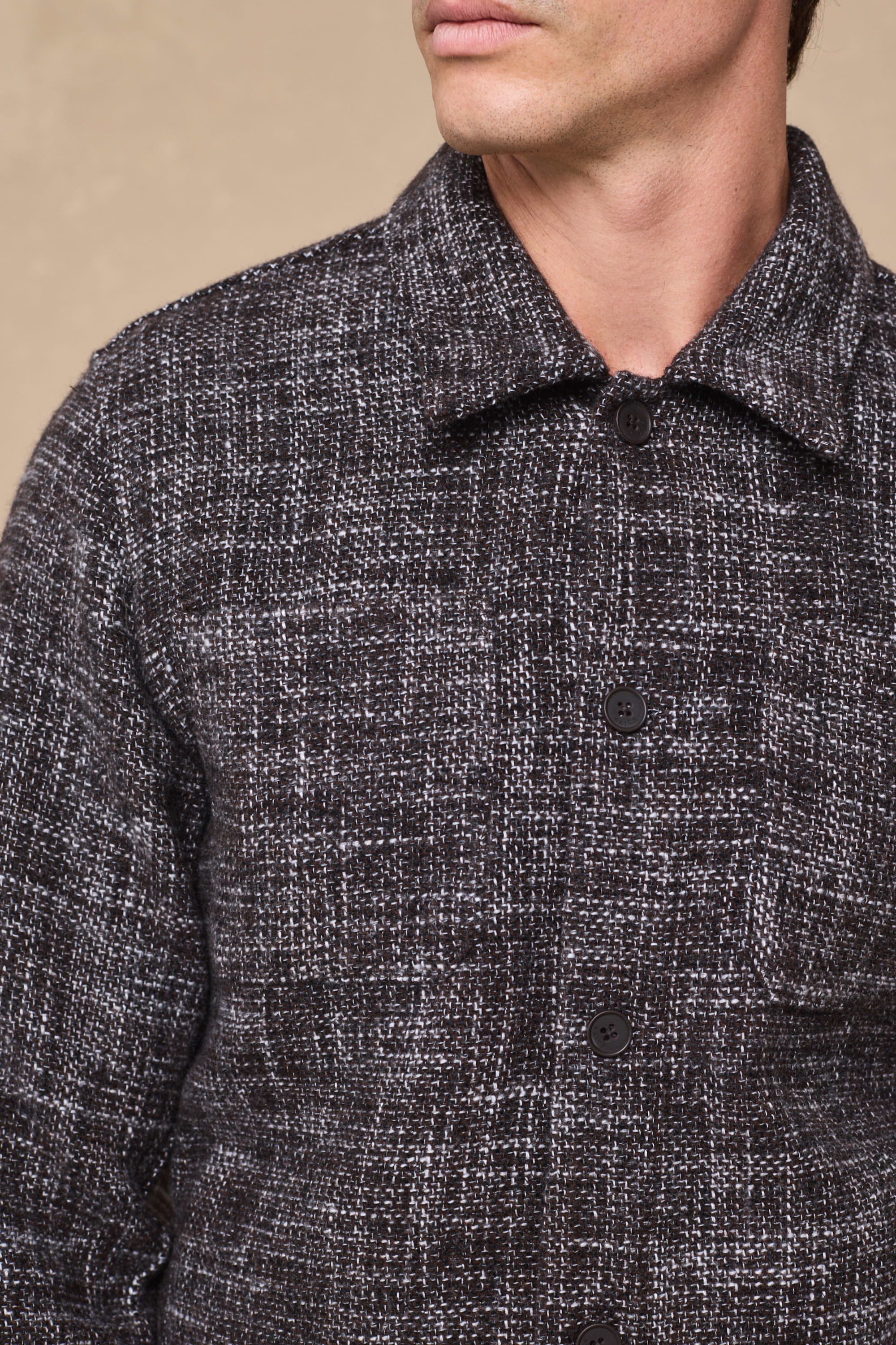 Vincent Tweed Overshirt - Brown Multi