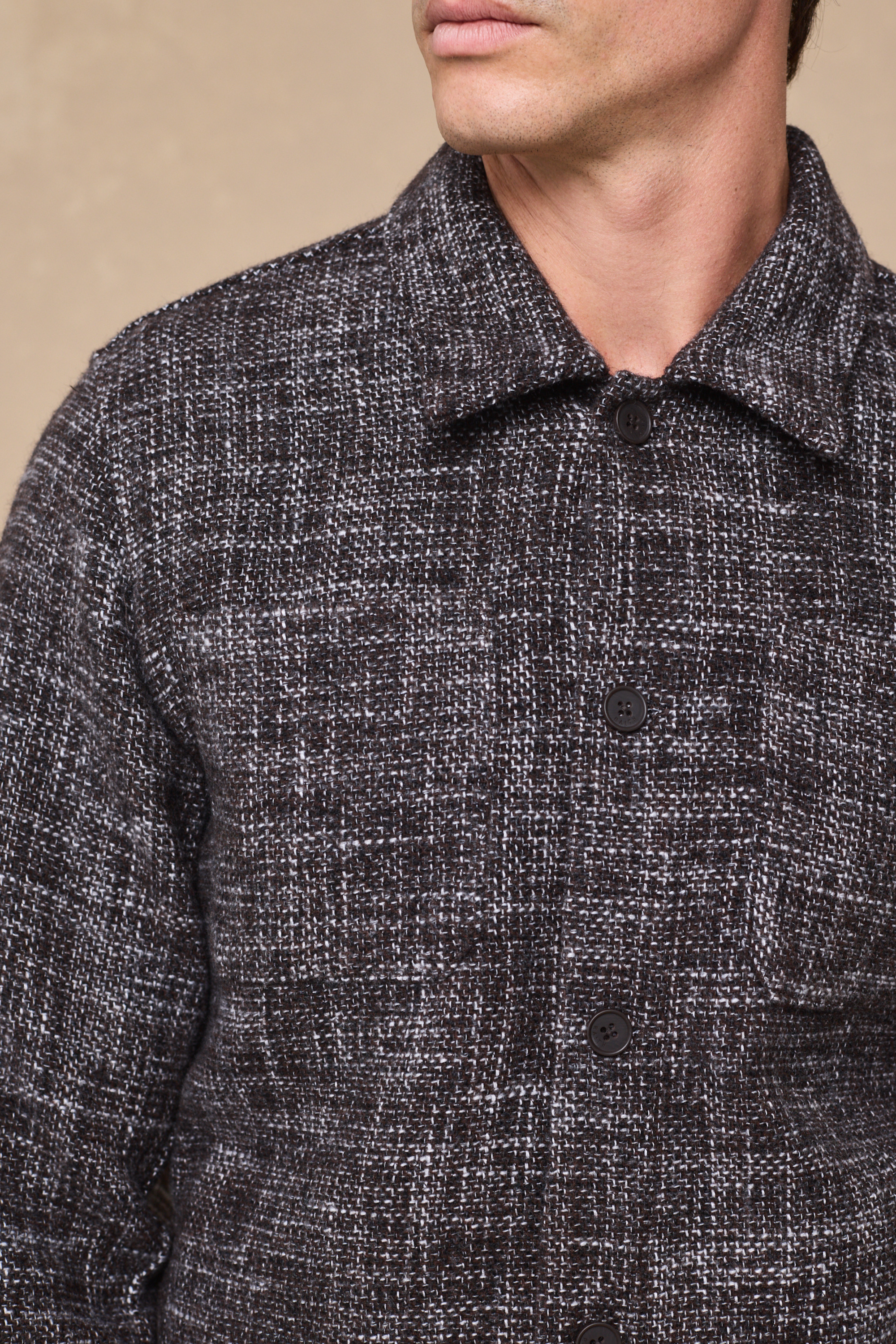 Vincent Tweed Overshirt - Brown Multi