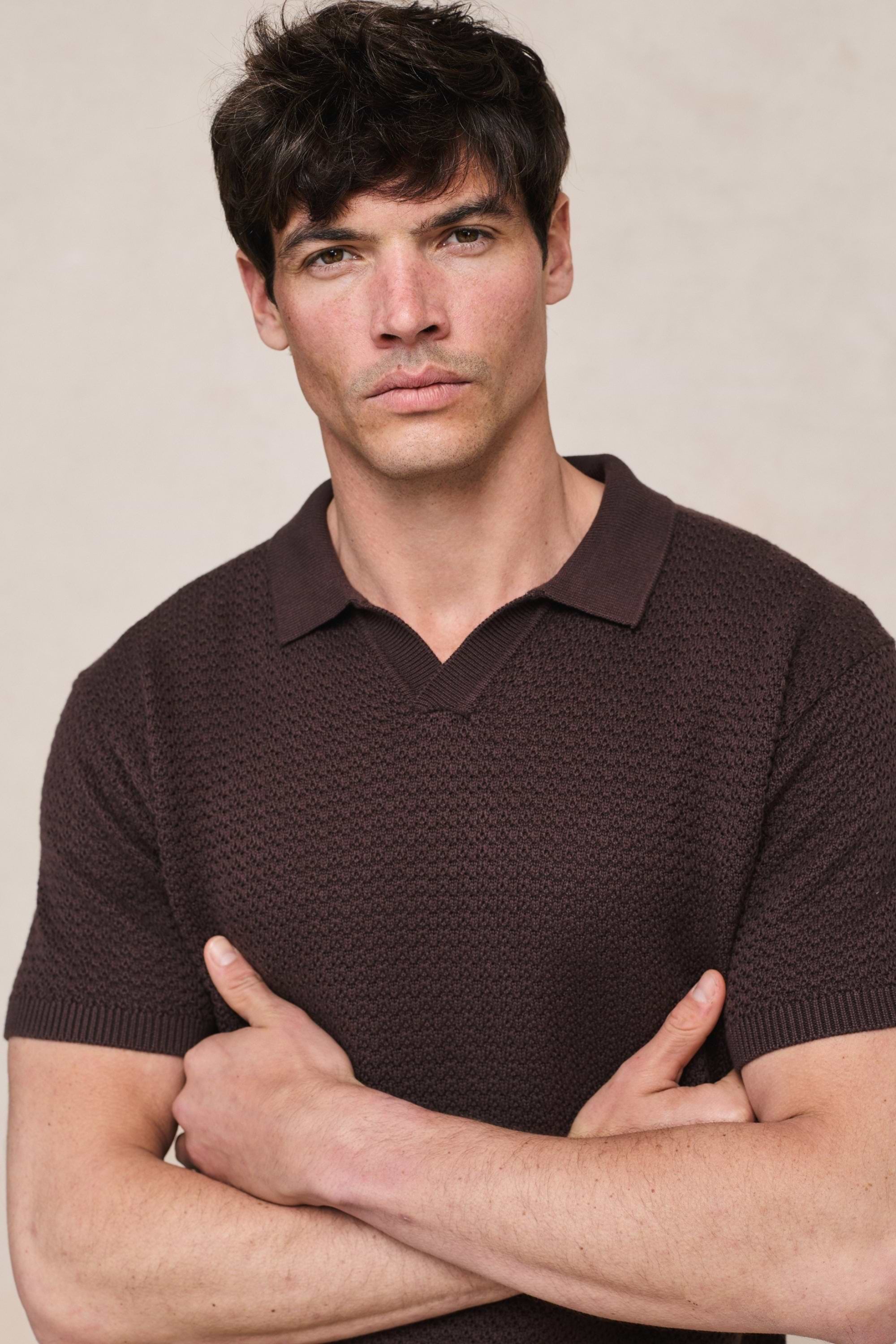 Rapha Cotton Knit Polo - Brown
