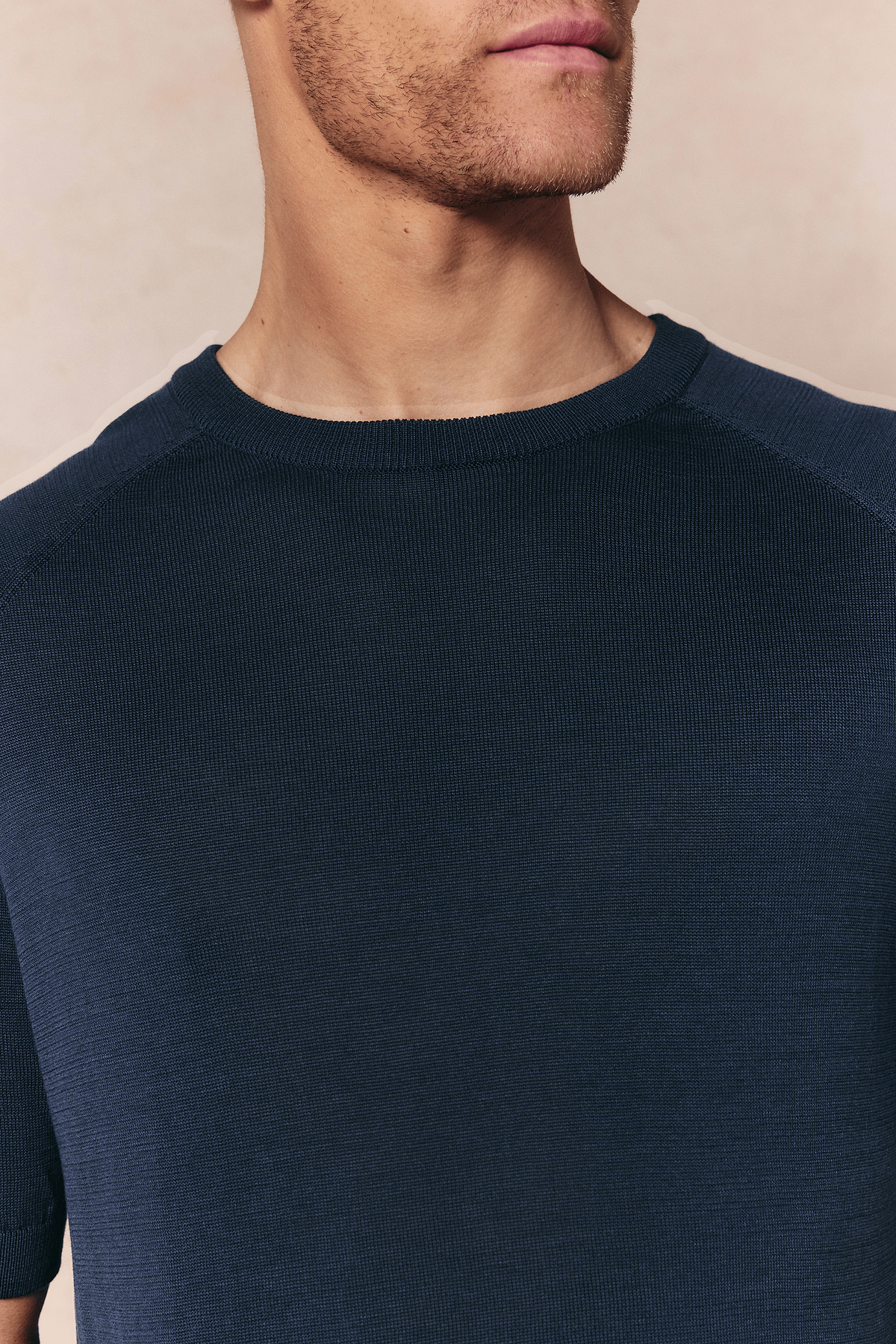 Riera Strick-T-Shirt mit Rundhalsausschnitt - Mitternachtsblau