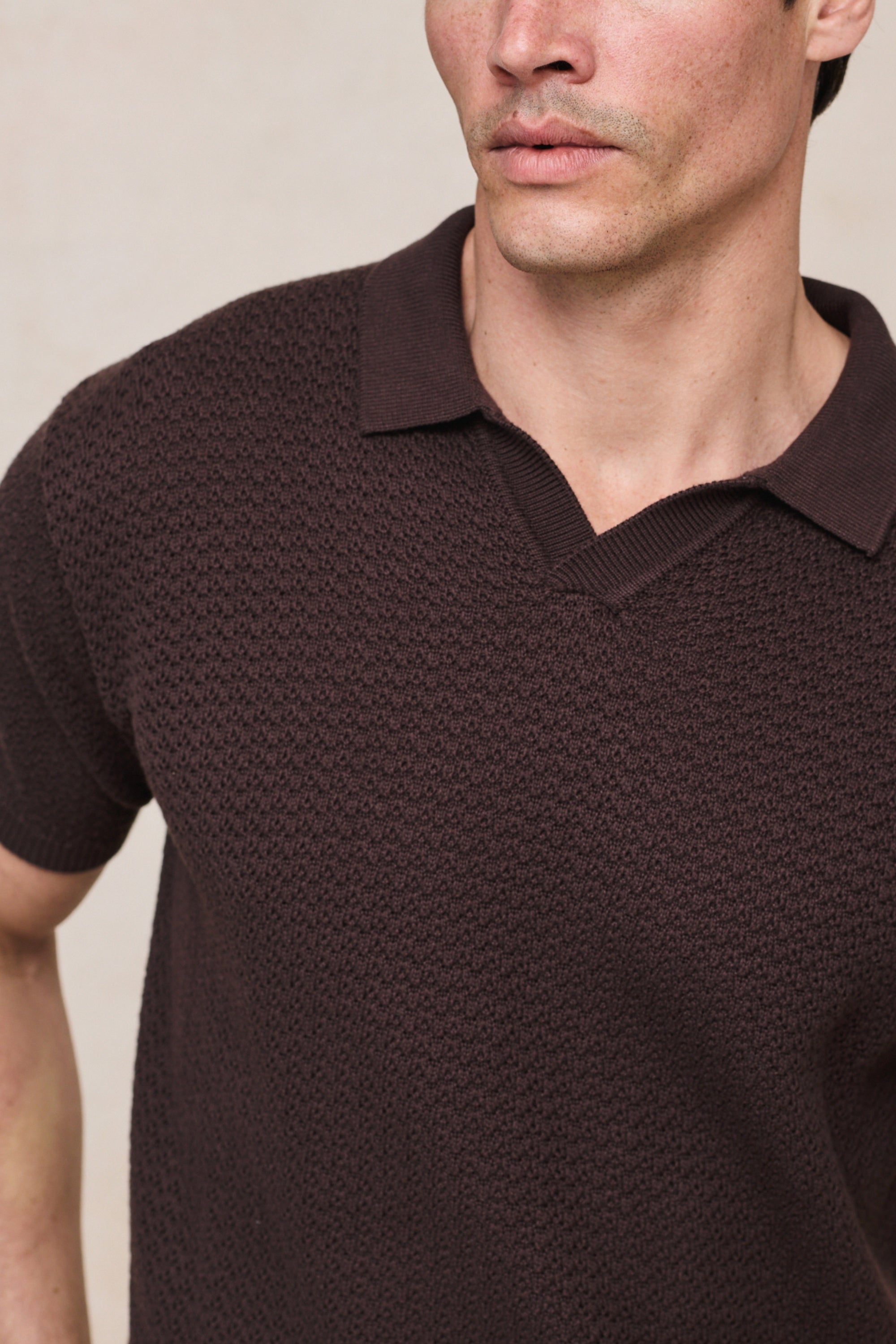 Rapha Cotton Knit Polo - Brown