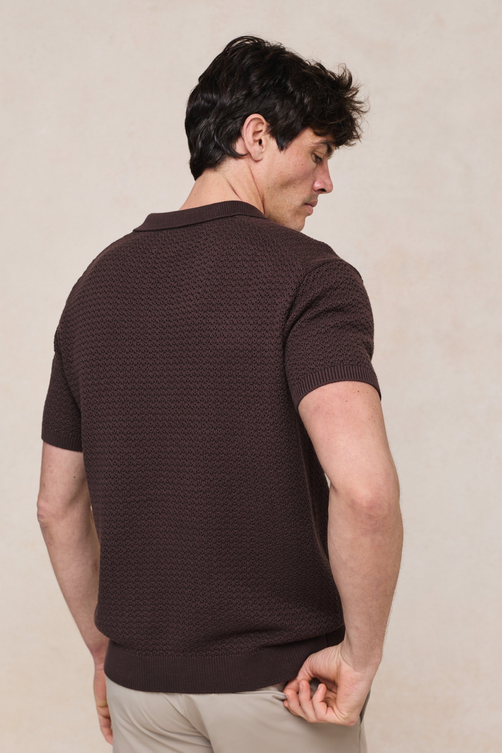 Rapha Cotton Knit Polo - Brown