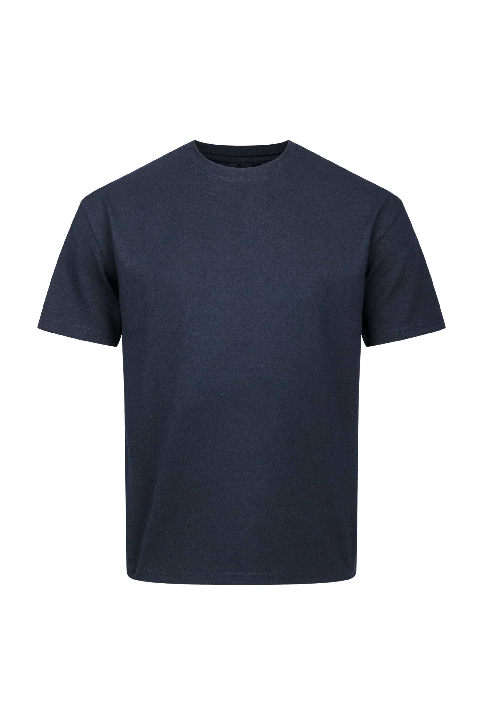Tomas Crew Neck Textured T-Shirt - Navy
